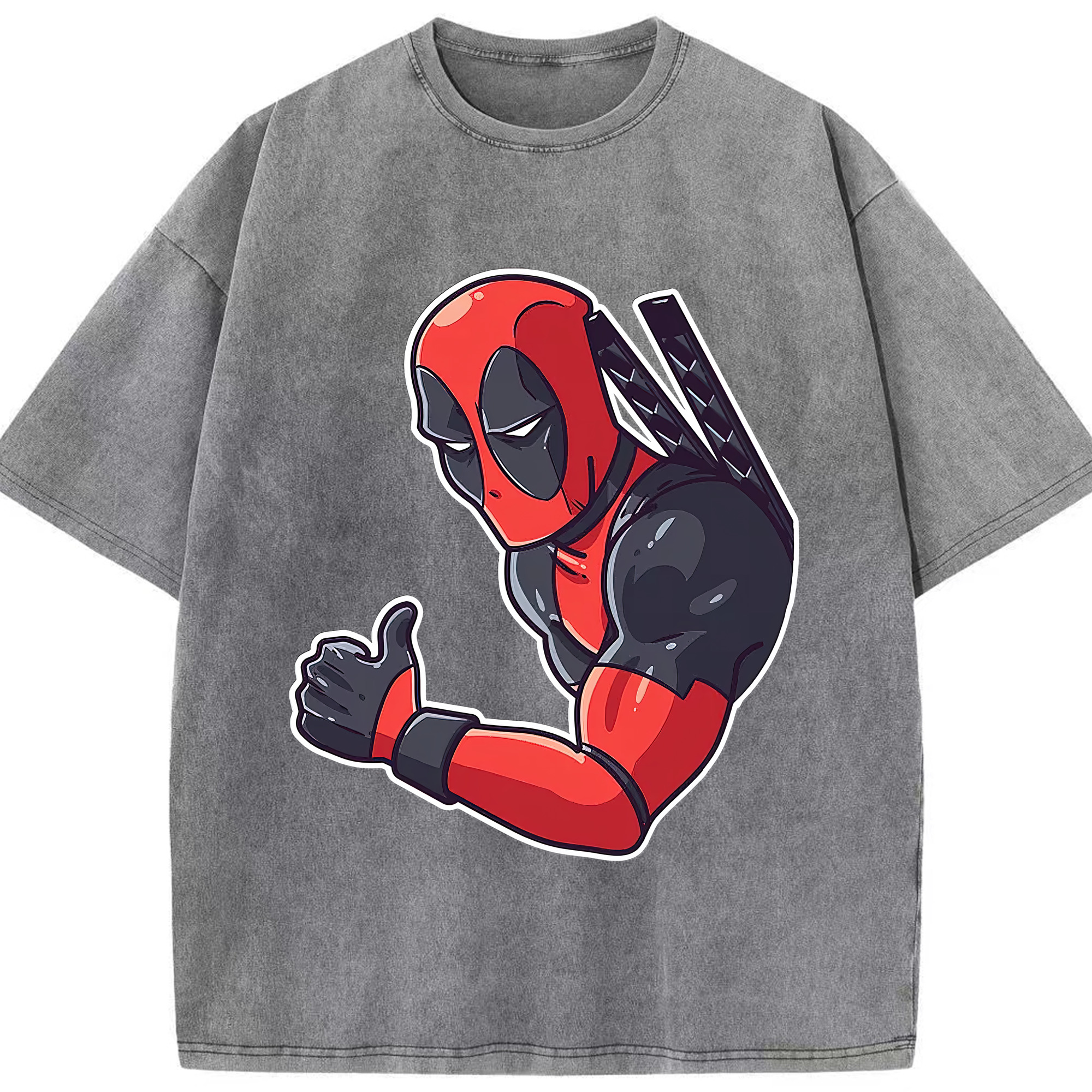 （画像用） Deadpool デッドプール 綿100% ヴィンテージ風 半袖Tシャツ（フロントプリント）