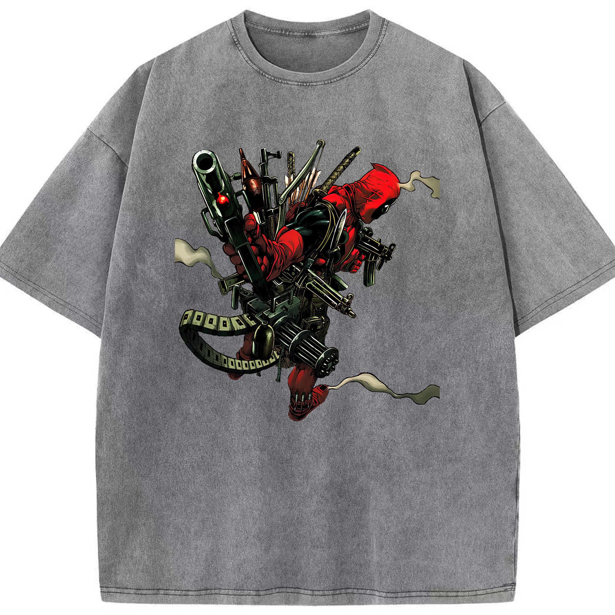 （画像用） Deadpool デッドプール 綿100% ヴィンテージ風 半袖Tシャツ（フロントプリント）