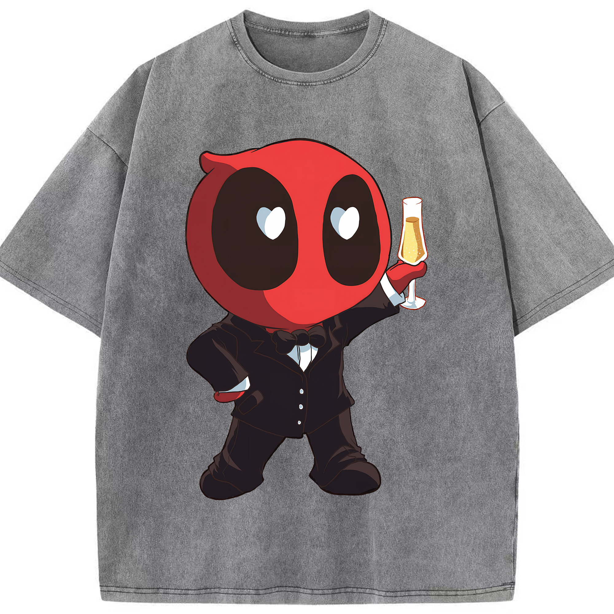 （画像用） Deadpool デッドプール 綿100% ヴィンテージ風 半袖Tシャツ（フロントプリント）