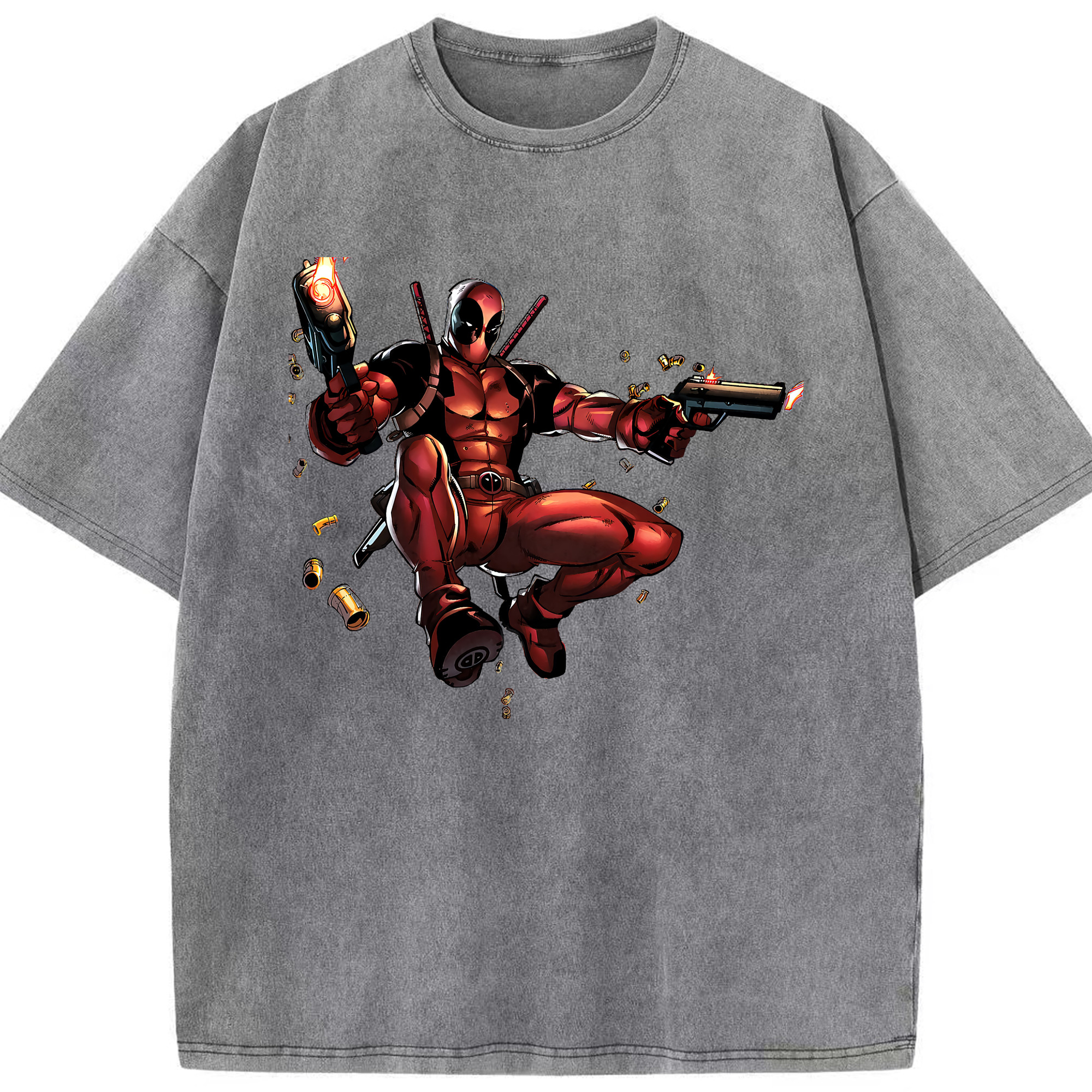 （画像用） Deadpool デッドプール 綿100% ヴィンテージ風 半袖Tシャツ（フロントプリント）