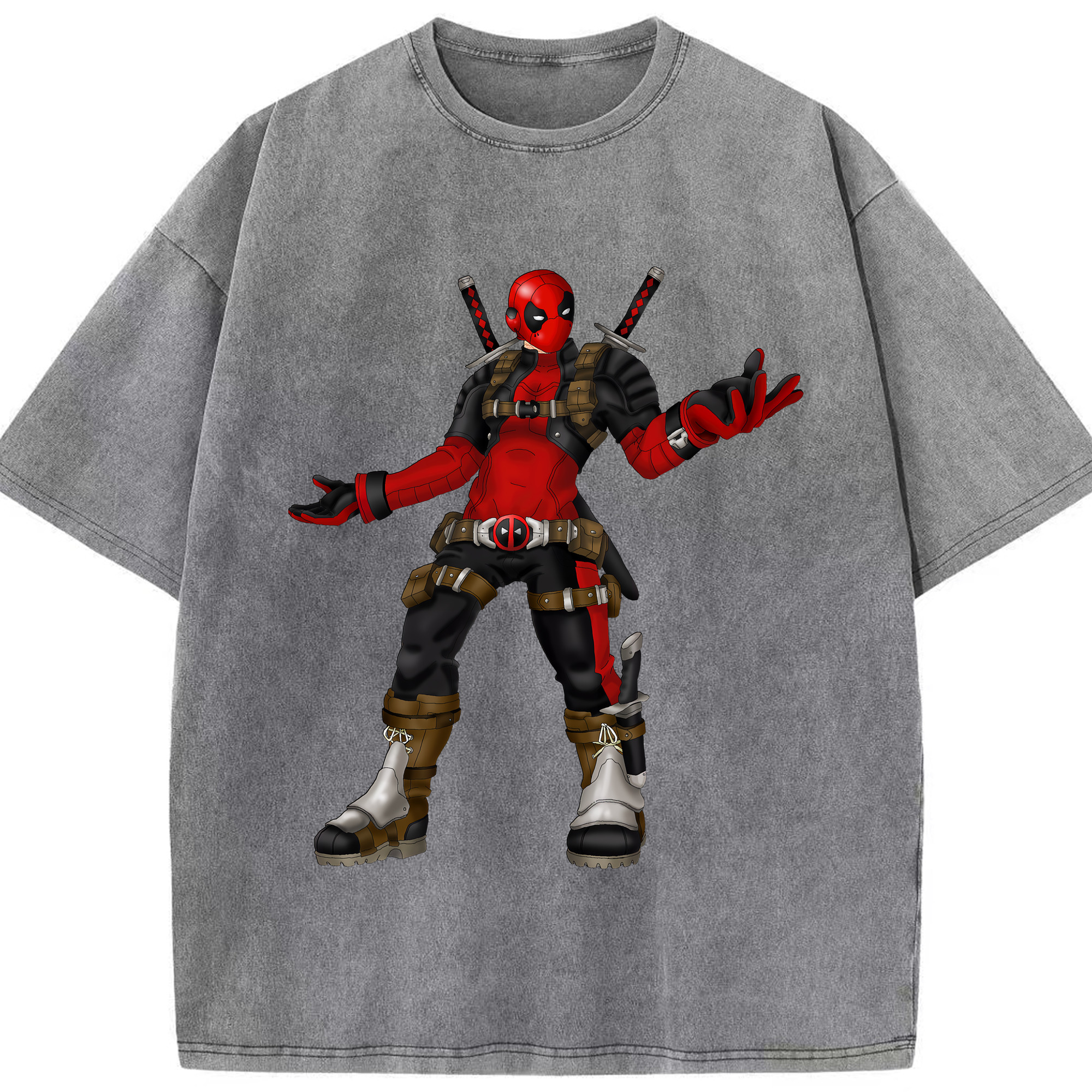 （画像用） Deadpool デッドプール 綿100% ヴィンテージ風 半袖Tシャツ（フロントプリント）