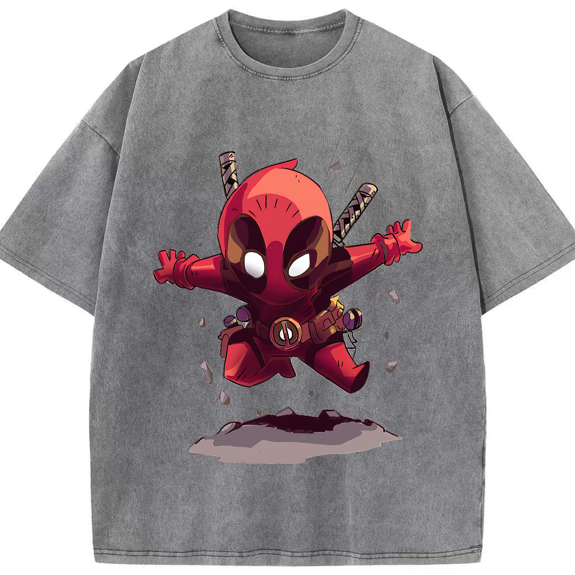 （画像用） Deadpool デッドプール 綿100% ヴィンテージ風 半袖Tシャツ（フロントプリント）