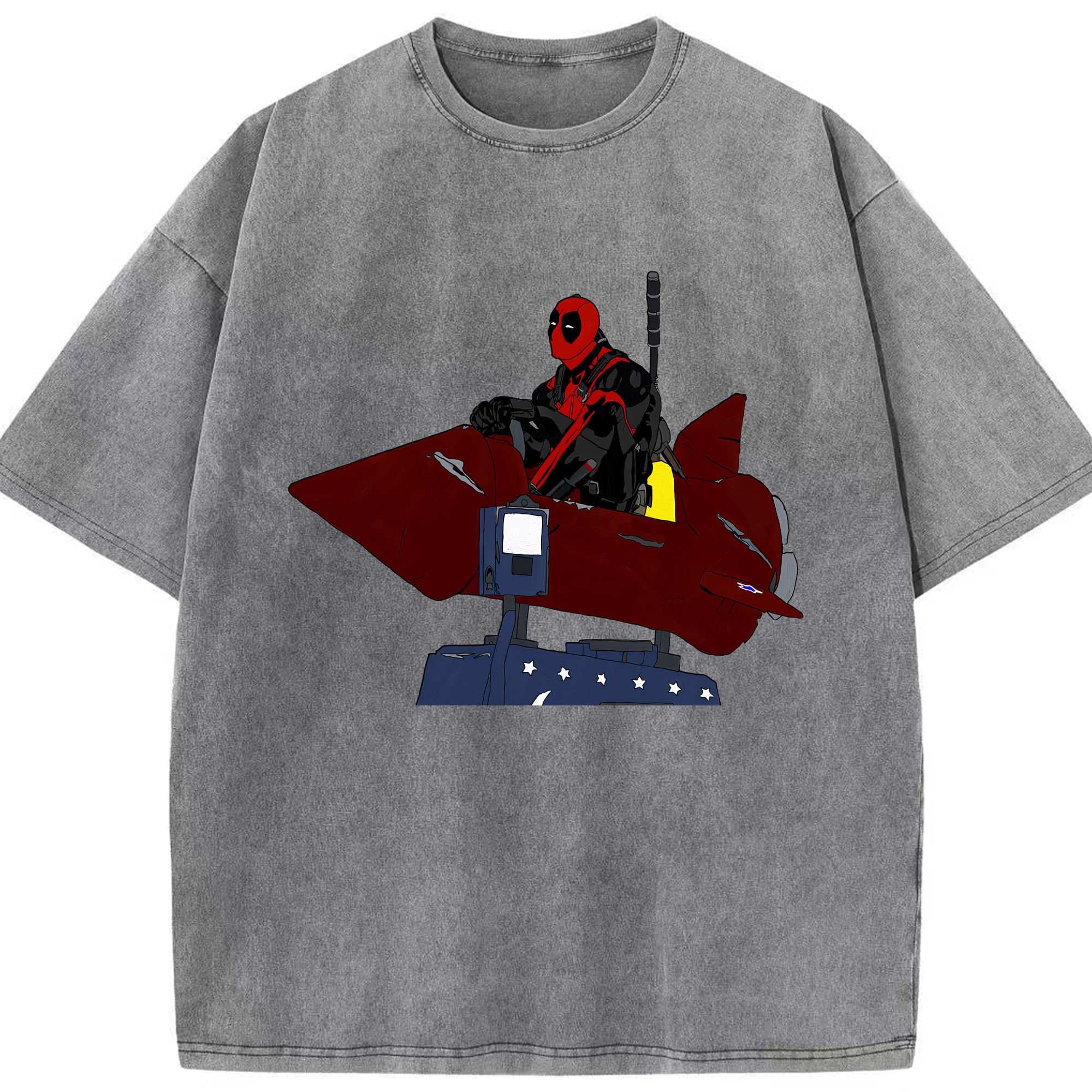 （画像用） Deadpool デッドプール 綿100% ヴィンテージ風 半袖Tシャツ（フロントプリント）