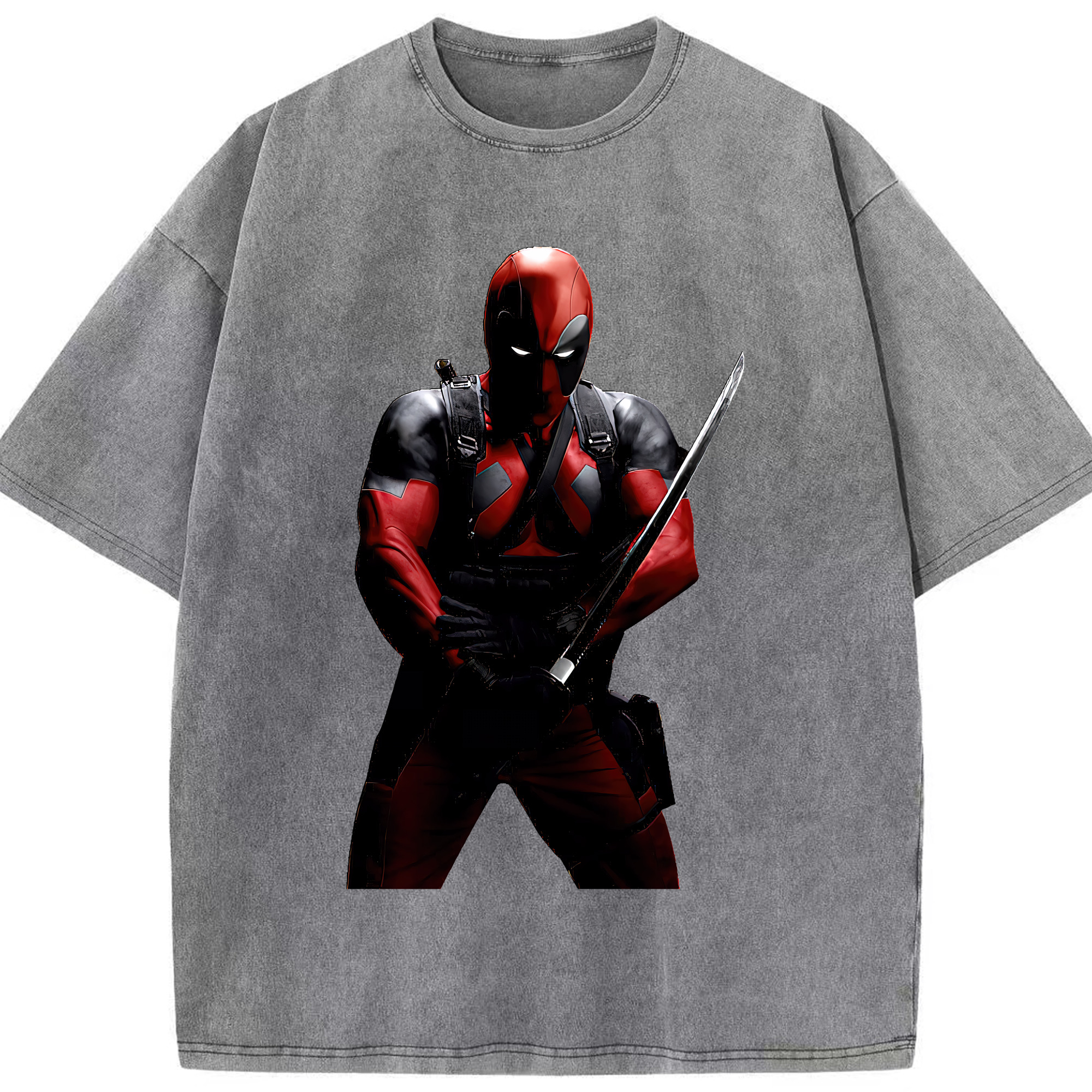 （画像用） Deadpool デッドプール 綿100% ヴィンテージ風 半袖Tシャツ（フロントプリント）