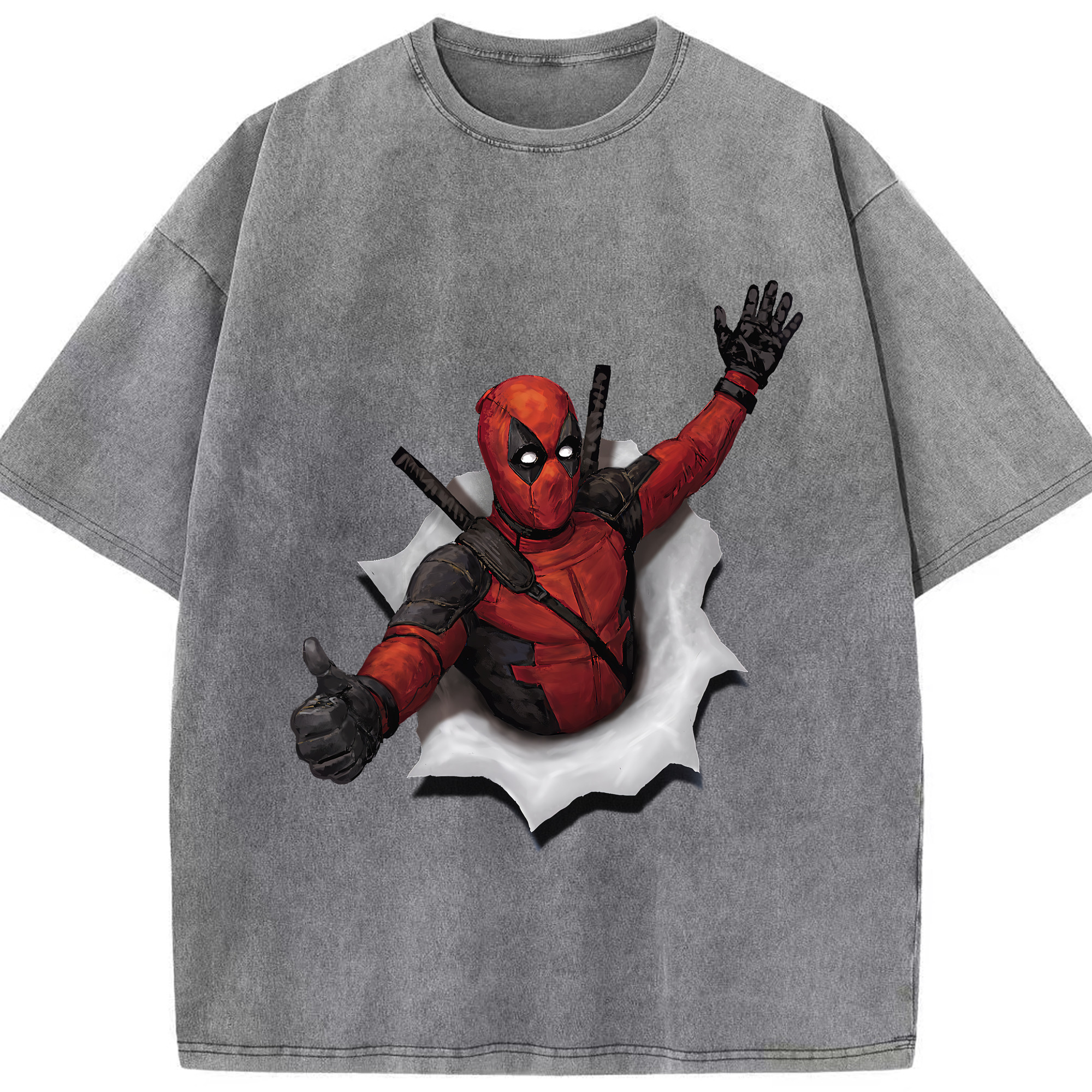 （画像用） Deadpool デッドプール 綿100% ヴィンテージ風 半袖Tシャツ（フロントプリント）