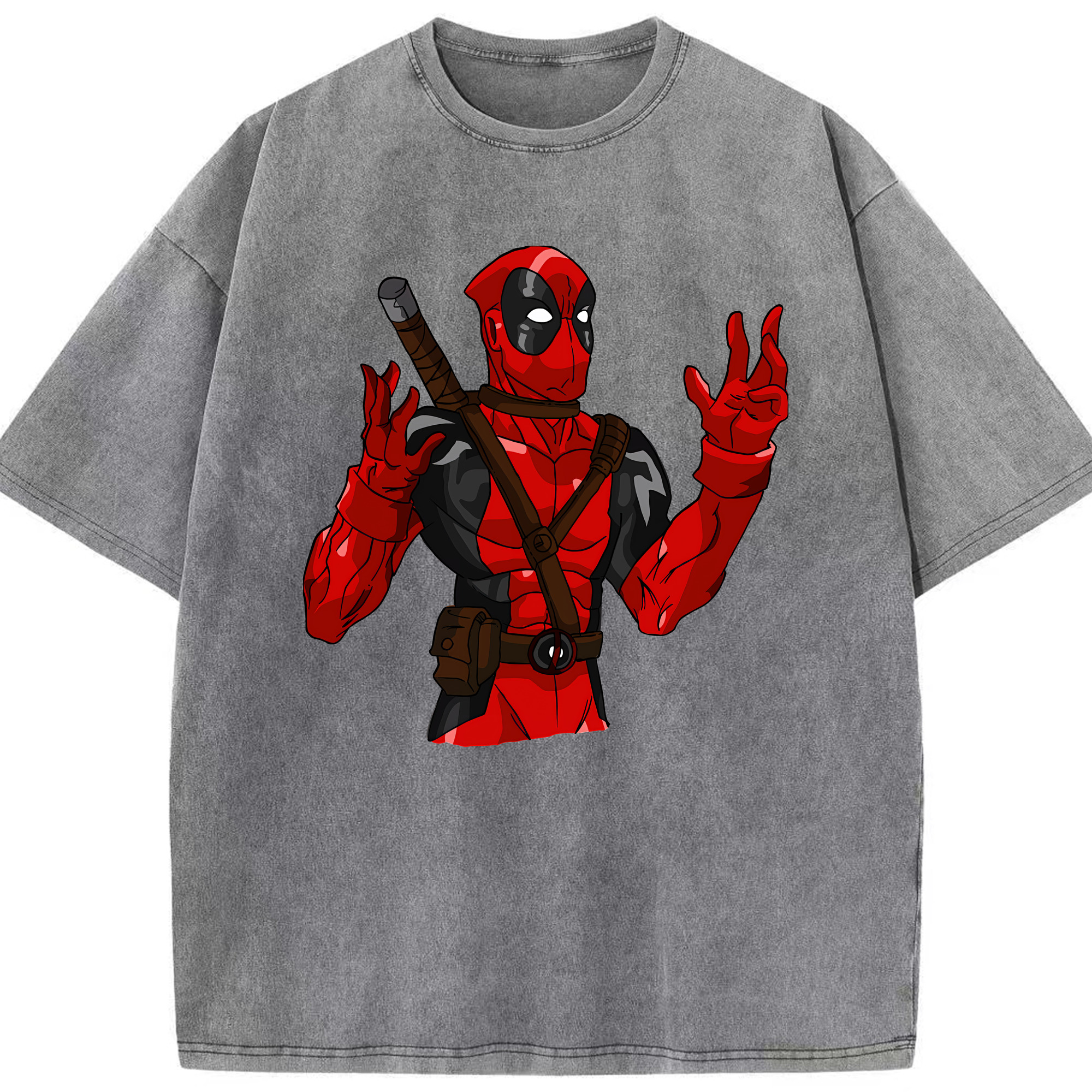 （画像用） Deadpool デッドプール 綿100% ヴィンテージ風 半袖Tシャツ（フロントプリント）