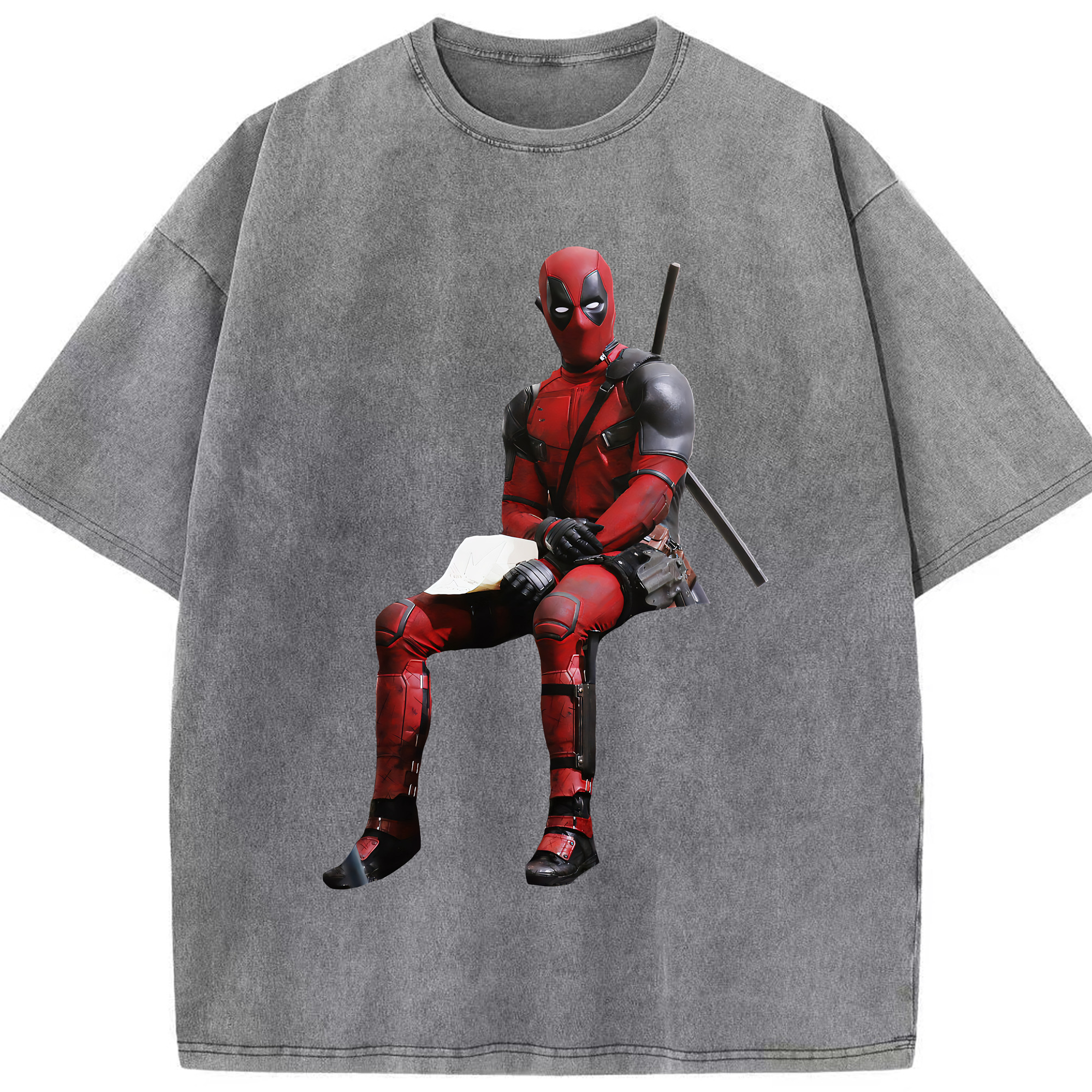 （画像用） Deadpool デッドプール 綿100% ヴィンテージ風 半袖Tシャツ（フロントプリント）