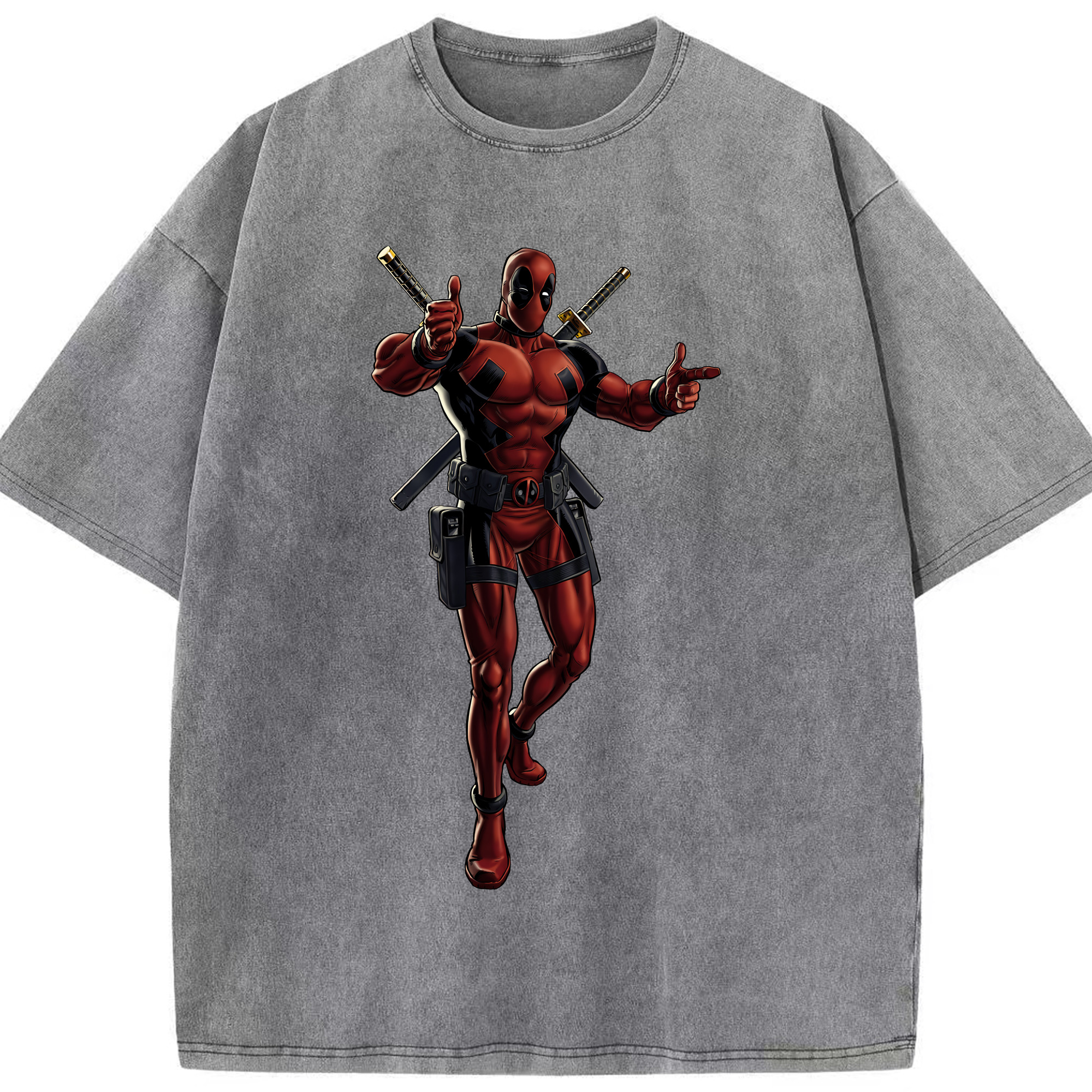 （画像用） Deadpool デッドプール 綿100% ヴィンテージ風 半袖Tシャツ（フロントプリント）