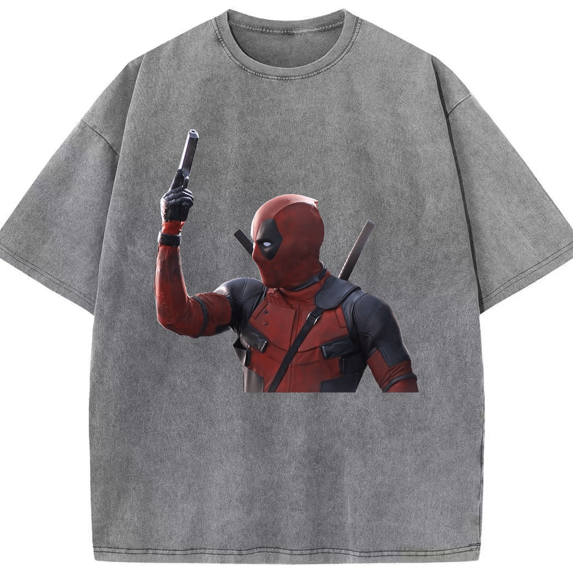 （画像用） Deadpool デッドプール 綿100% ヴィンテージ風 半袖Tシャツ（フロントプリント）