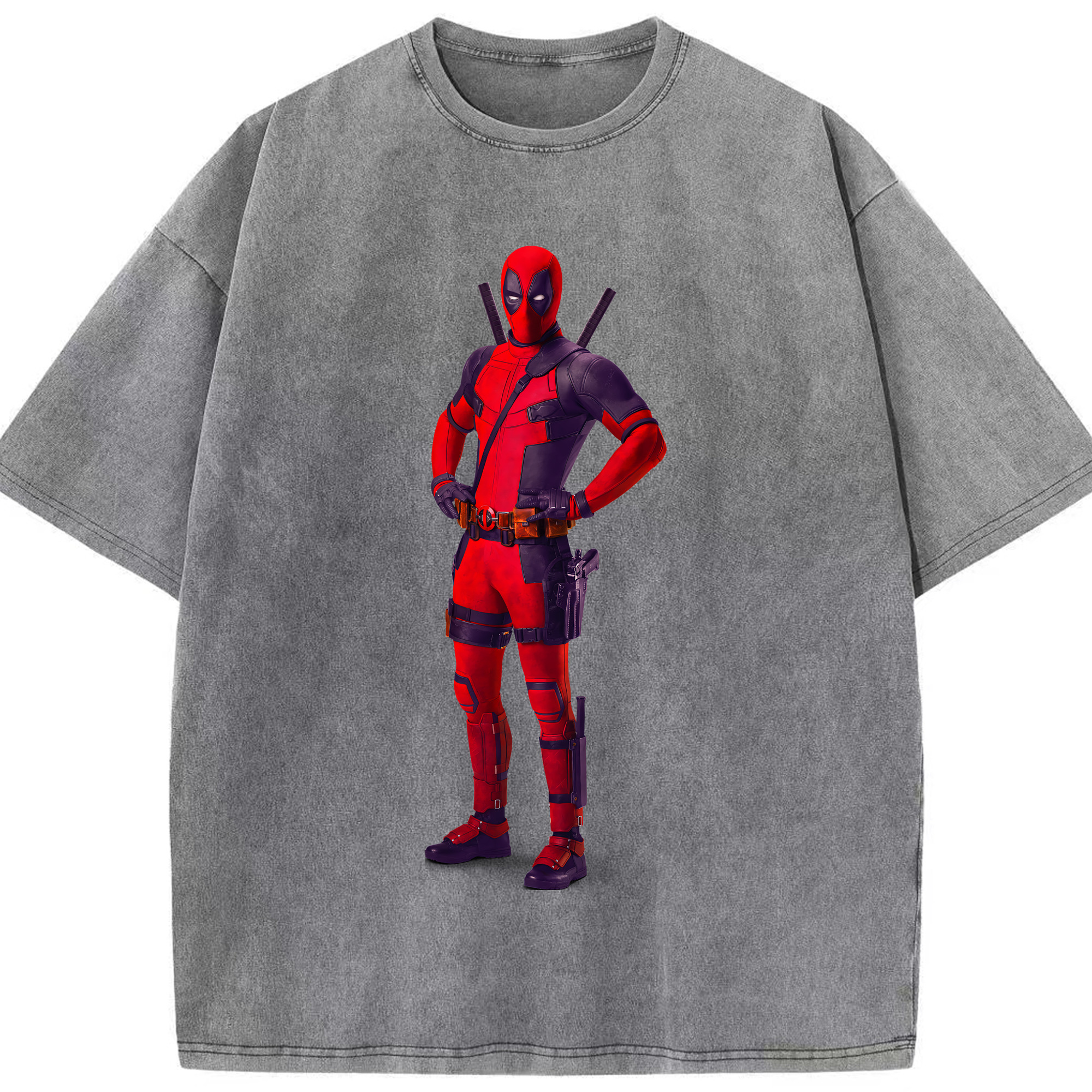 （画像用） Deadpool デッドプール 綿100% ヴィンテージ風 半袖Tシャツ（フロントプリント）