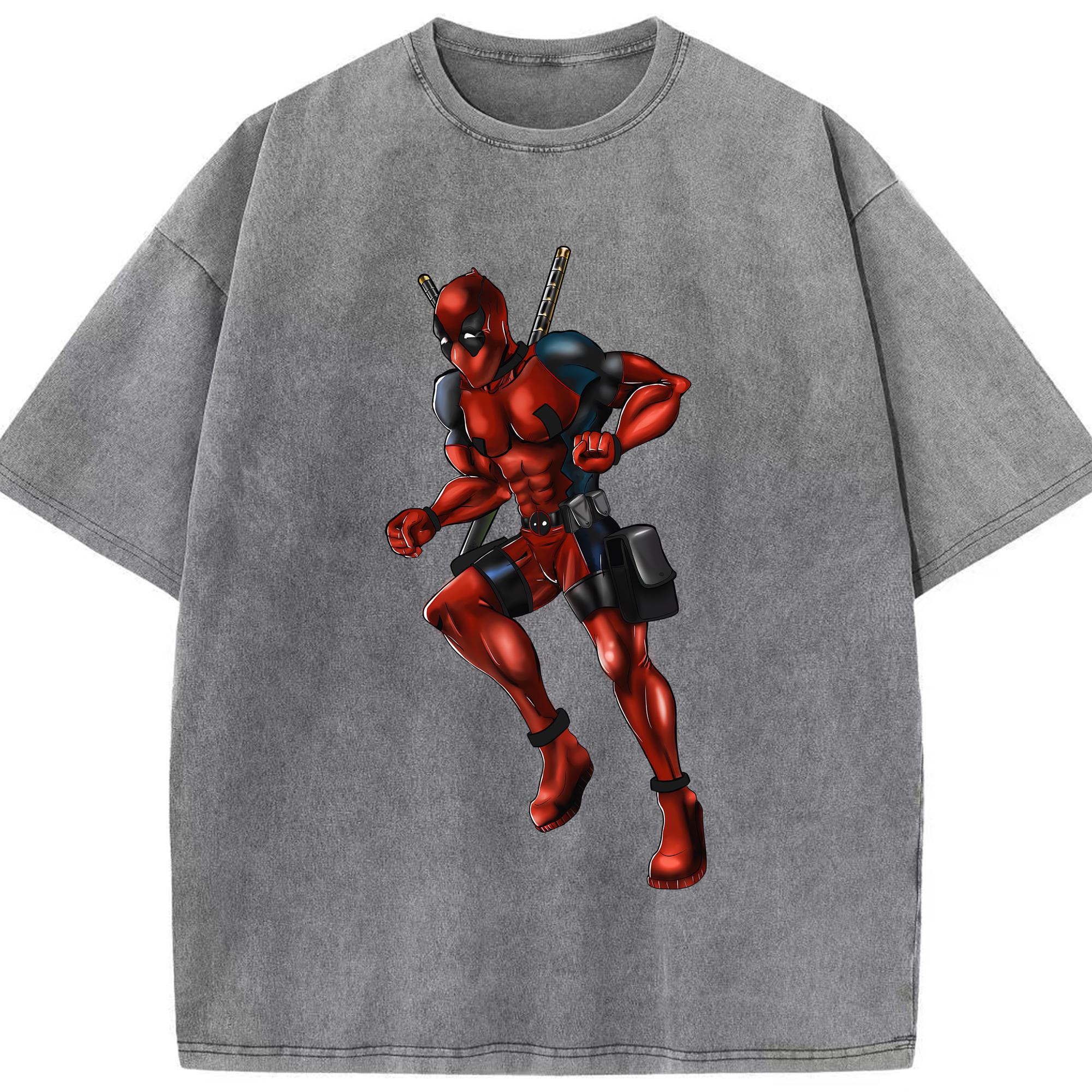 （画像用） Deadpool デッドプール 綿100% ヴィンテージ風 半袖Tシャツ（フロントプリント）