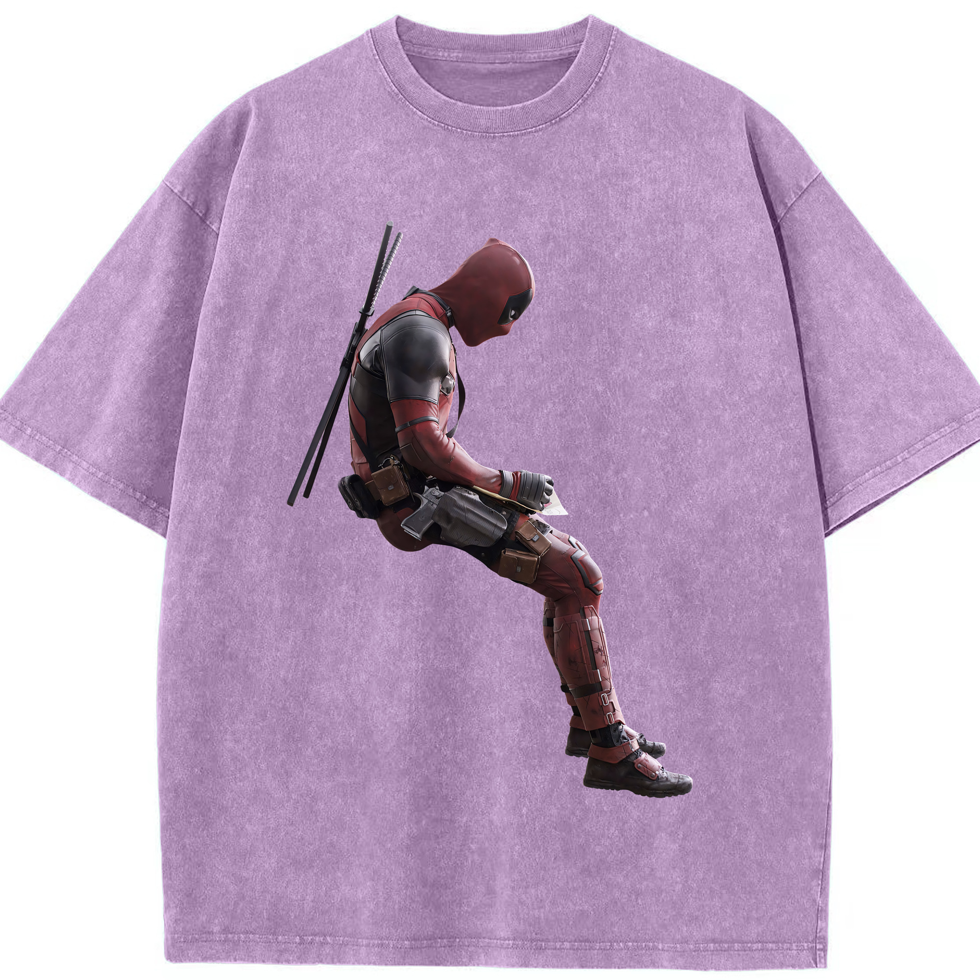 （画像用） Deadpool デッドプール 綿100% ヴィンテージ風 半袖Tシャツ（フロントプリント）