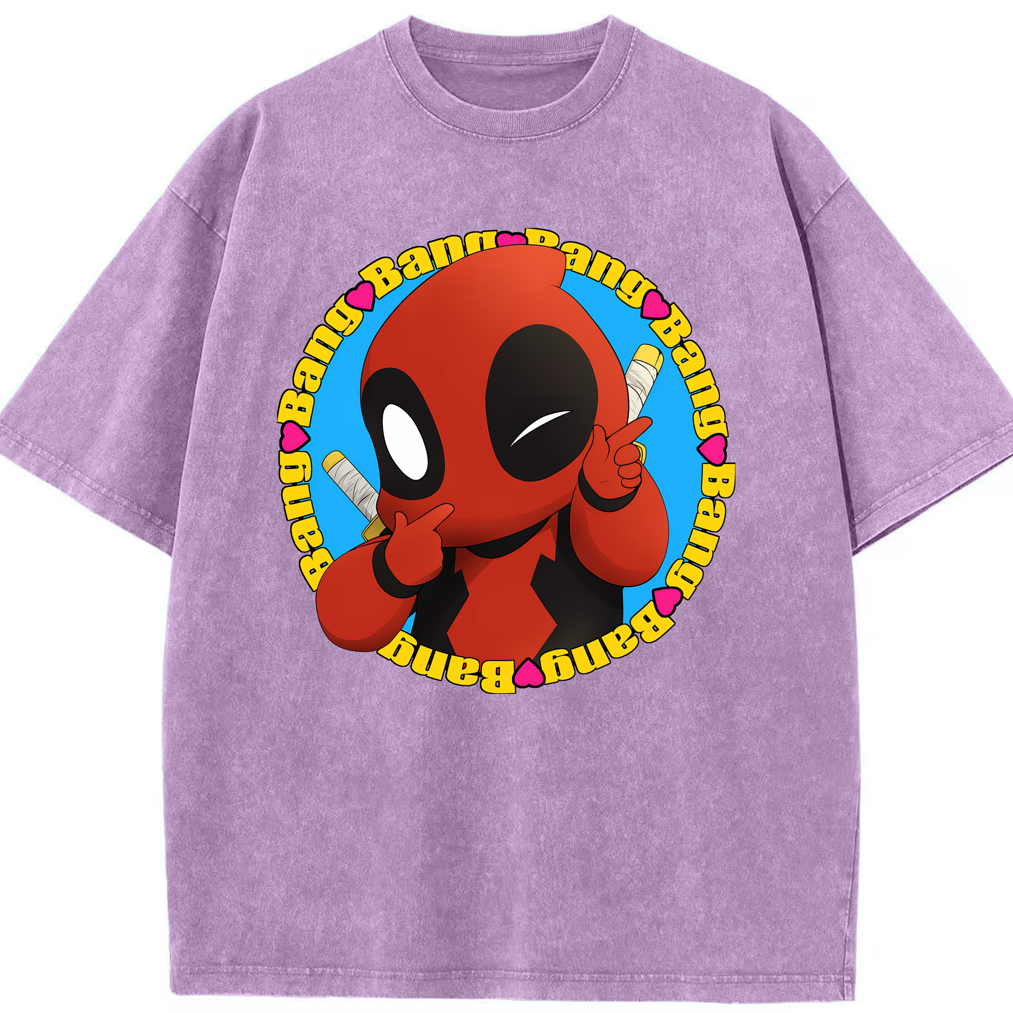 （画像用） Deadpool デッドプール 綿100% ヴィンテージ風 半袖Tシャツ（フロントプリント）
