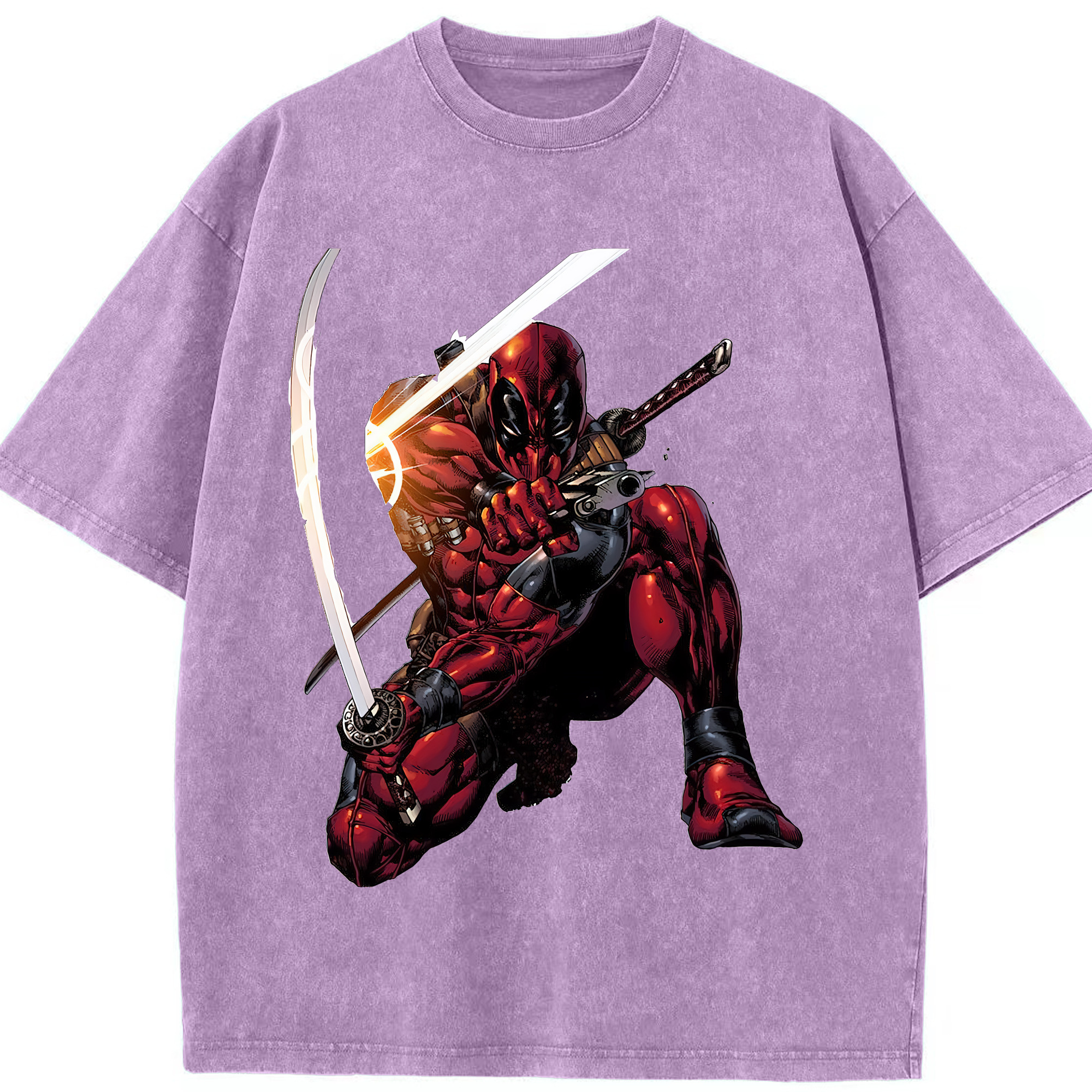 （画像用） Deadpool デッドプール 綿100% ヴィンテージ風 半袖Tシャツ（フロントプリント）