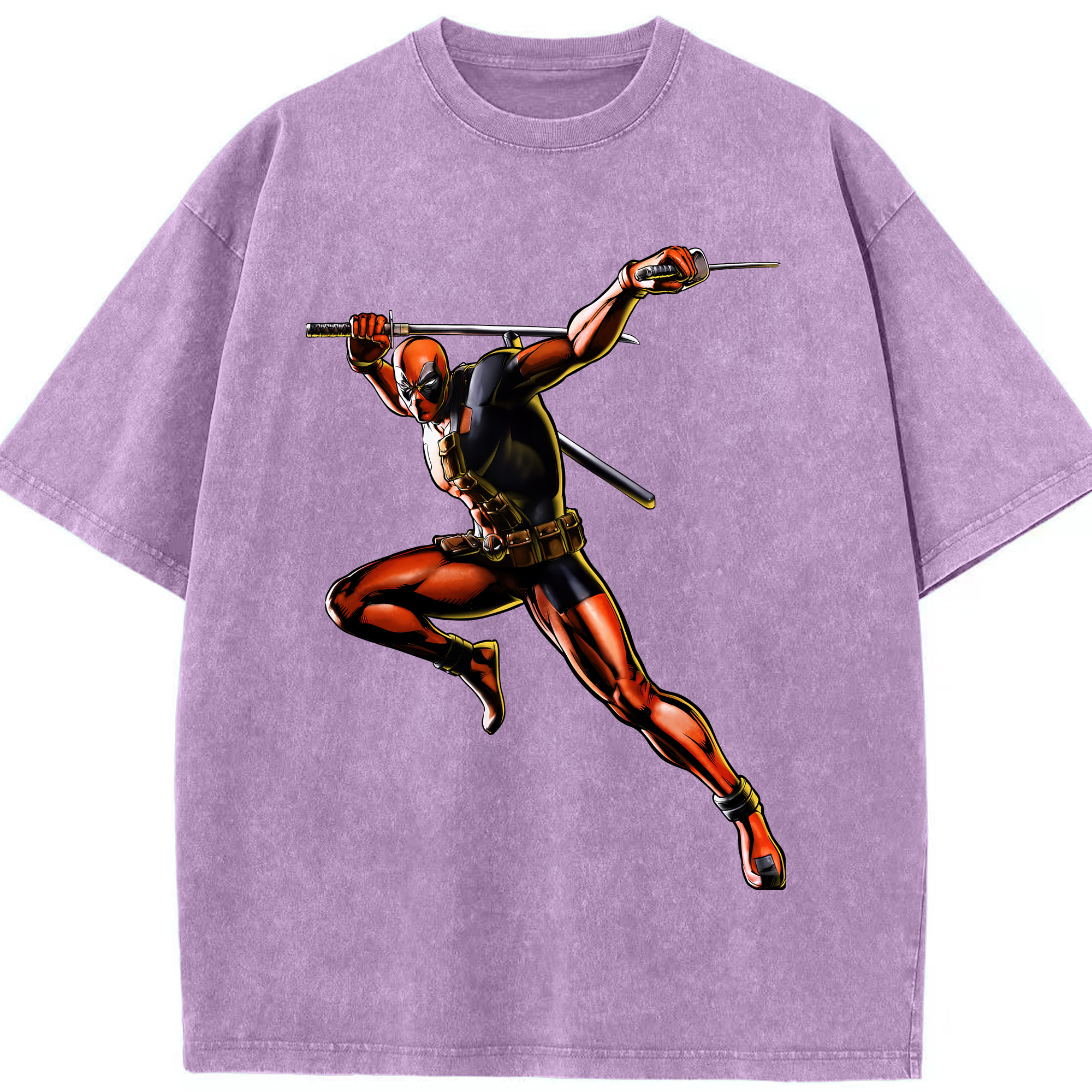 （画像用） Deadpool デッドプール 綿100% ヴィンテージ風 半袖Tシャツ（フロントプリント）
