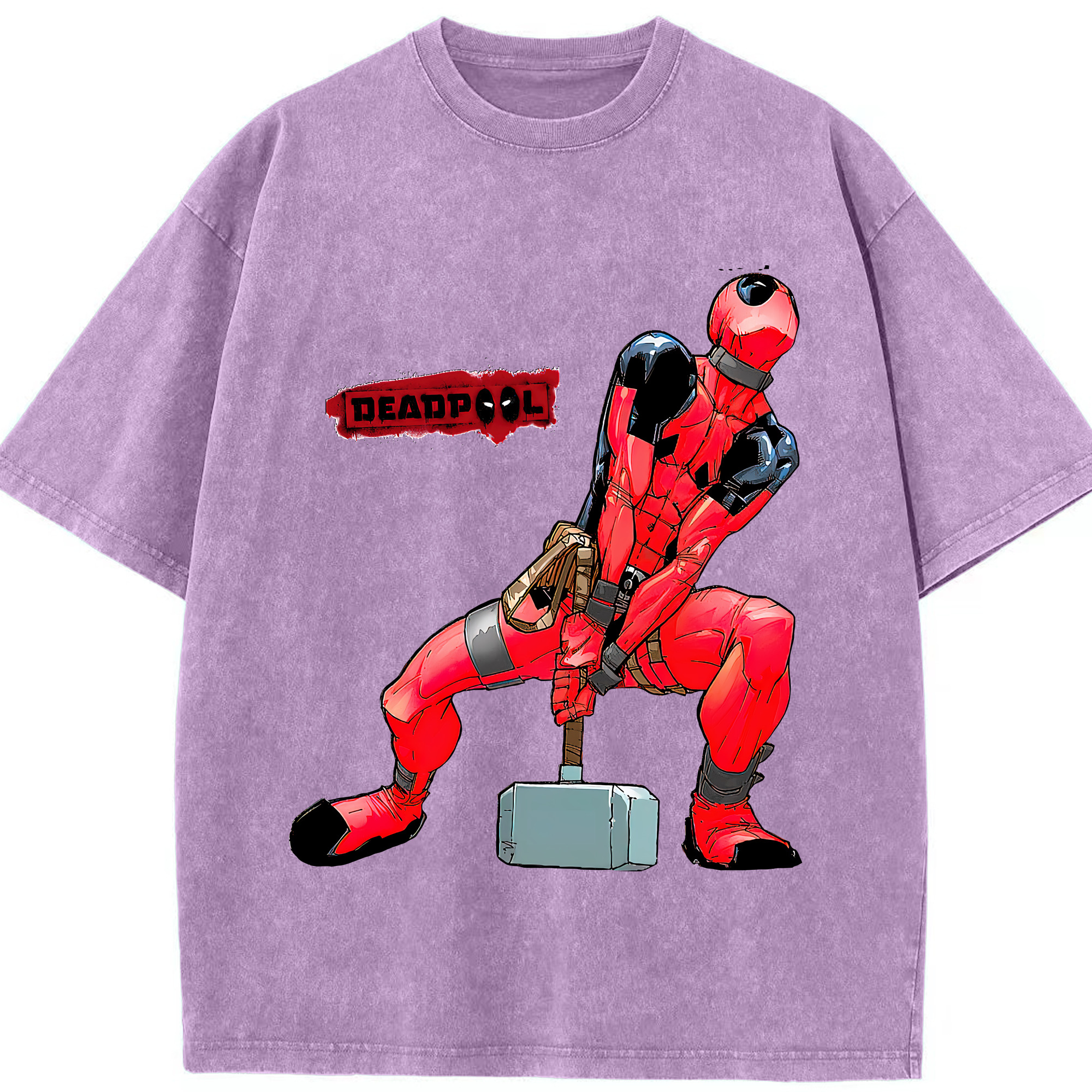 （画像用） Deadpool デッドプール 綿100% ヴィンテージ風 半袖Tシャツ（フロントプリント）