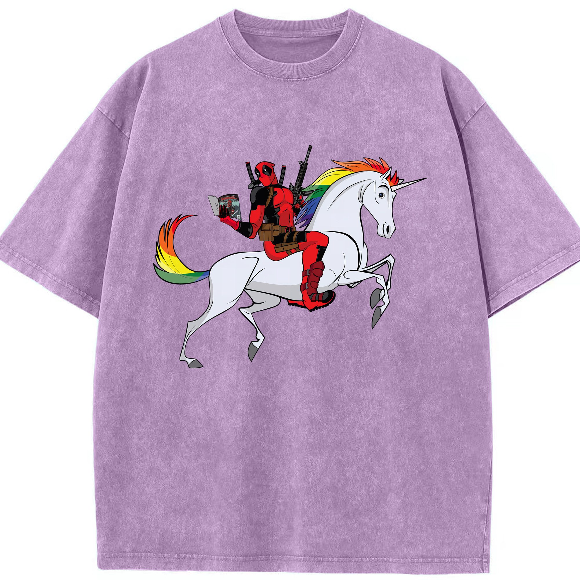 （画像用） Deadpool デッドプール 綿100% ヴィンテージ風 半袖Tシャツ（フロントプリント）