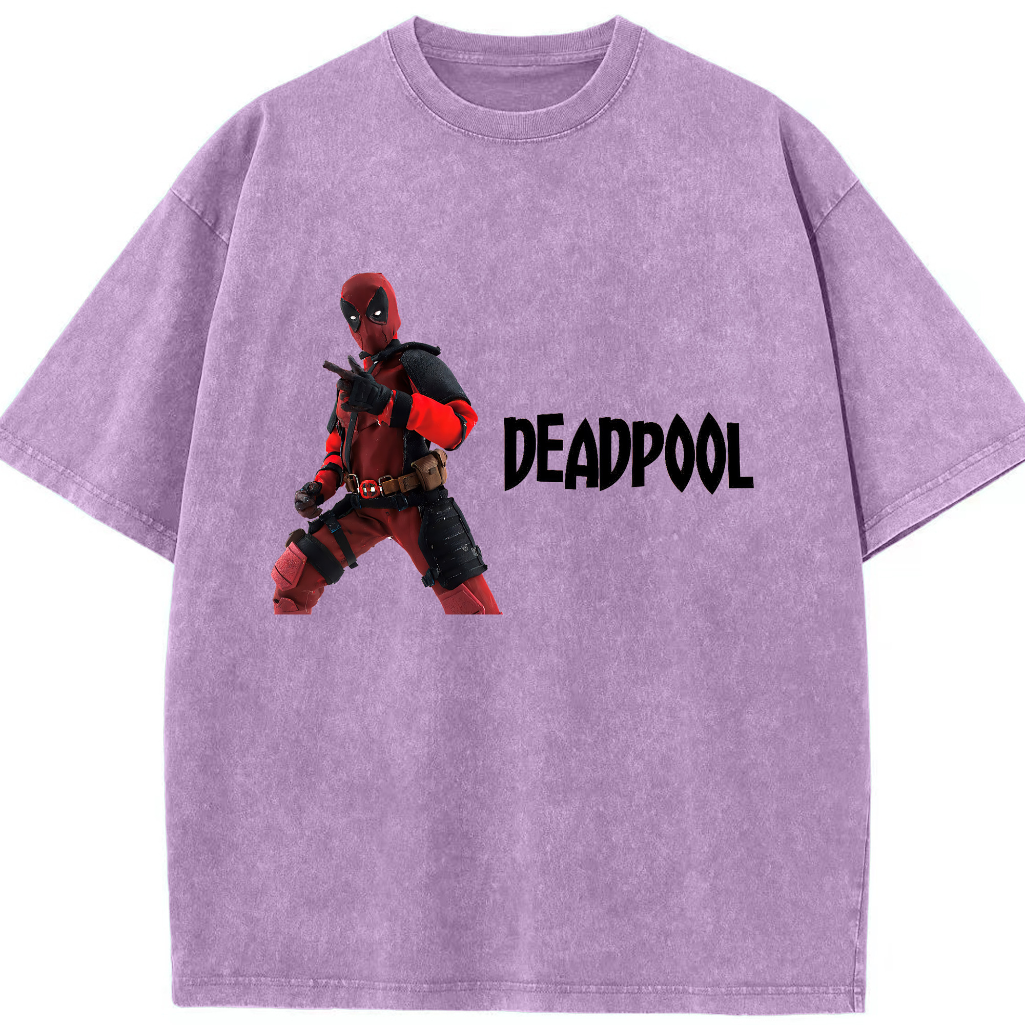 （画像用） Deadpool デッドプール 綿100% ヴィンテージ風 半袖Tシャツ（フロントプリント）