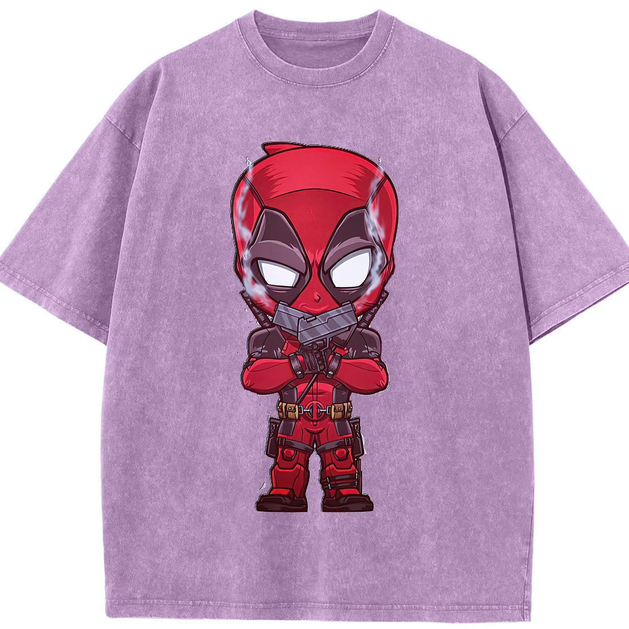 （画像用） Deadpool デッドプール 綿100% ヴィンテージ風 半袖Tシャツ（フロントプリント）