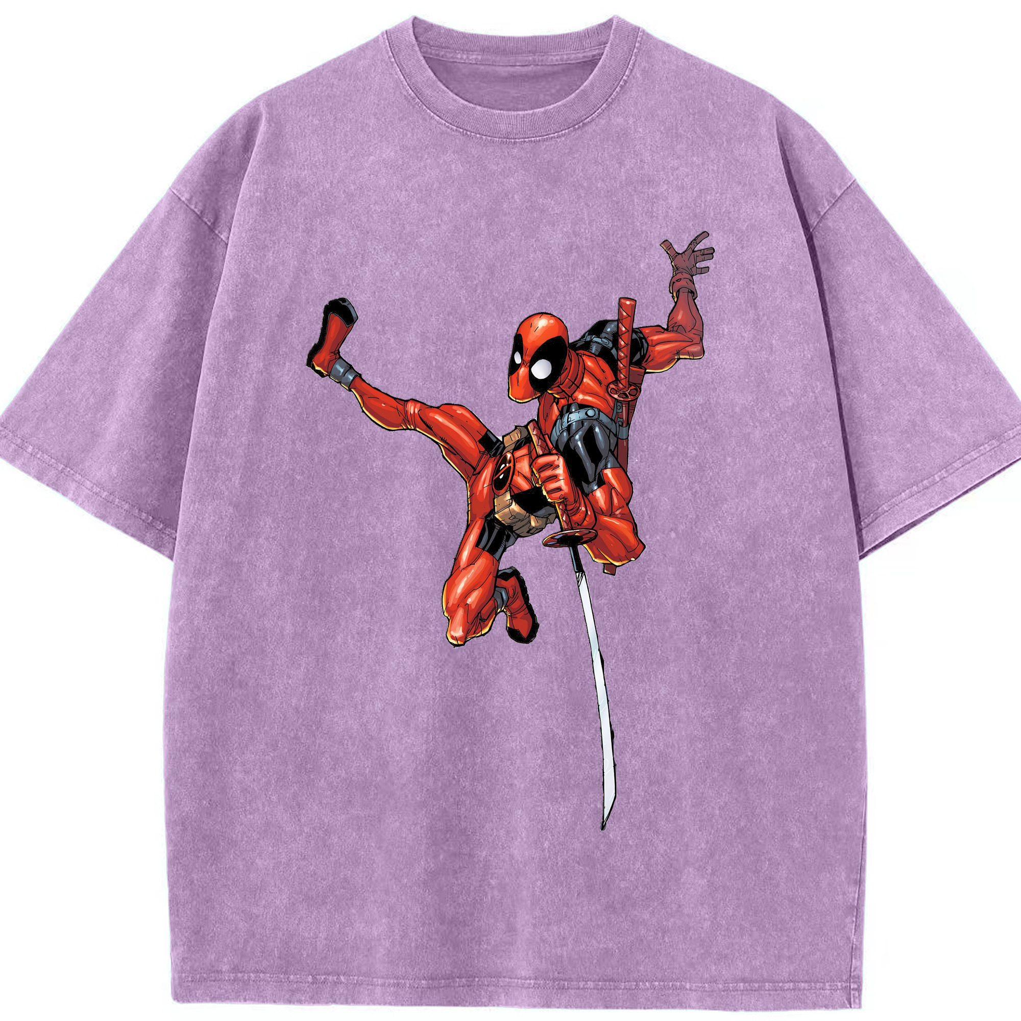 （画像用） Deadpool デッドプール 綿100% ヴィンテージ風 半袖Tシャツ（フロントプリント）
