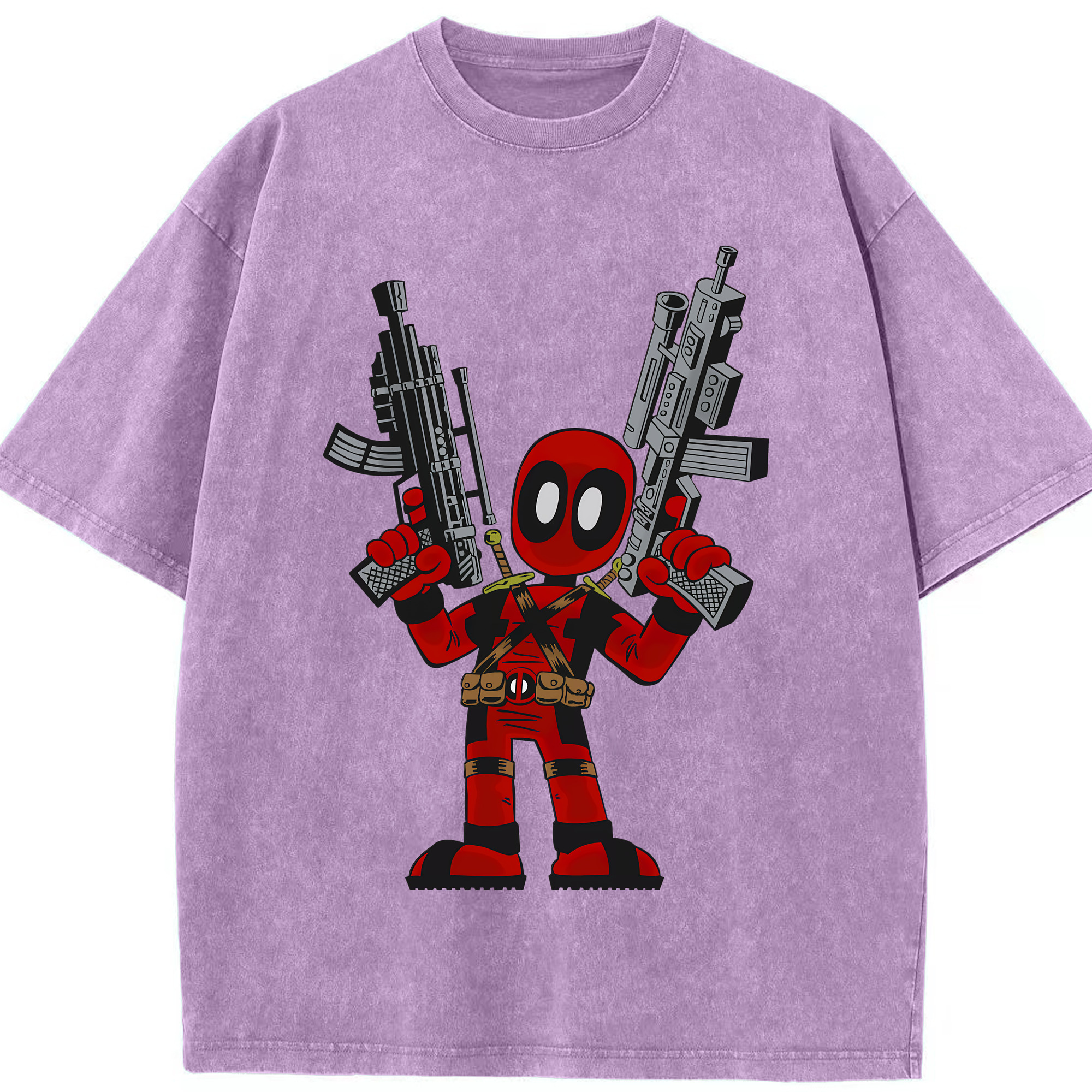 （画像用） Deadpool デッドプール 綿100% ヴィンテージ風 半袖Tシャツ（フロントプリント）