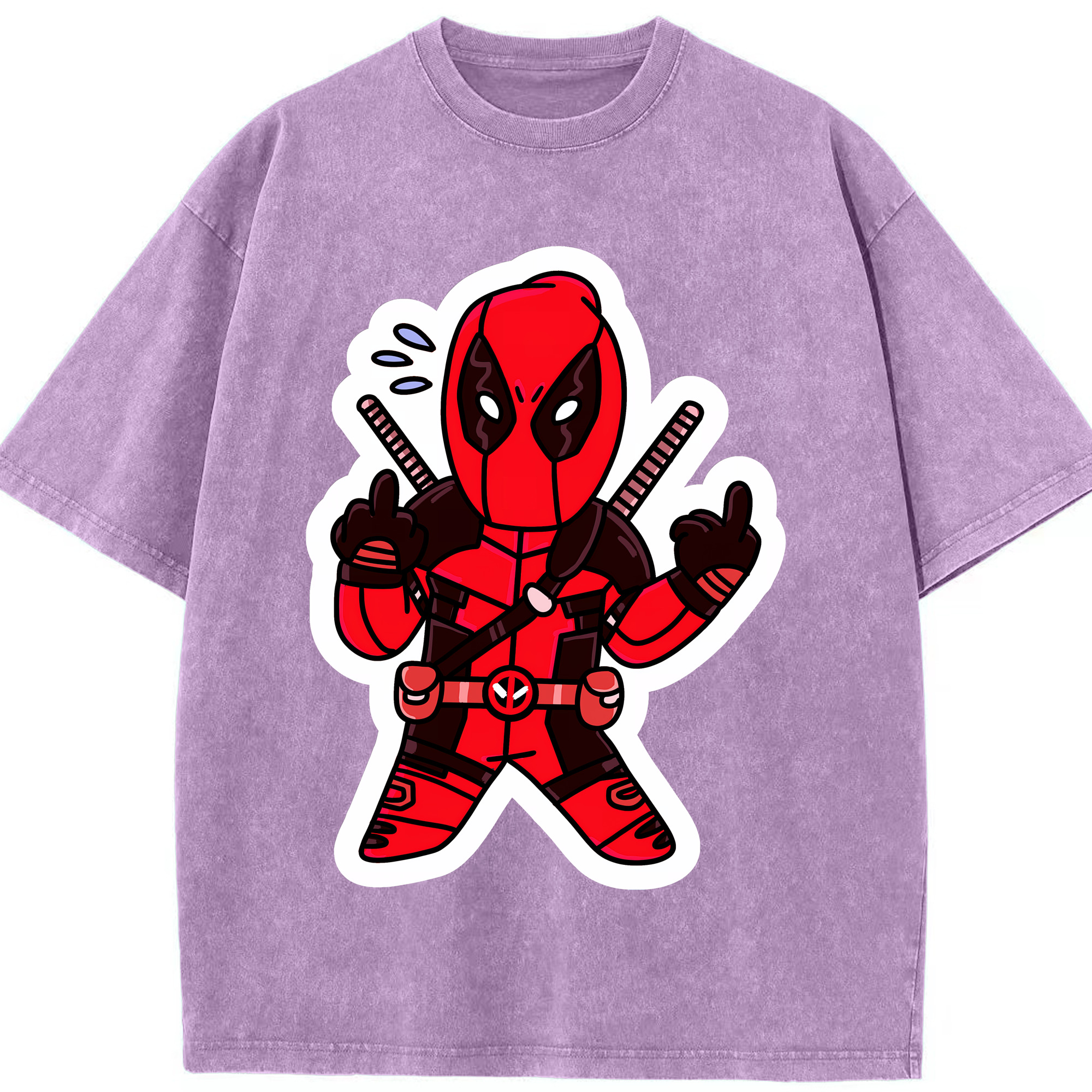 （画像用） Deadpool デッドプール 綿100% ヴィンテージ風 半袖Tシャツ（フロントプリント）