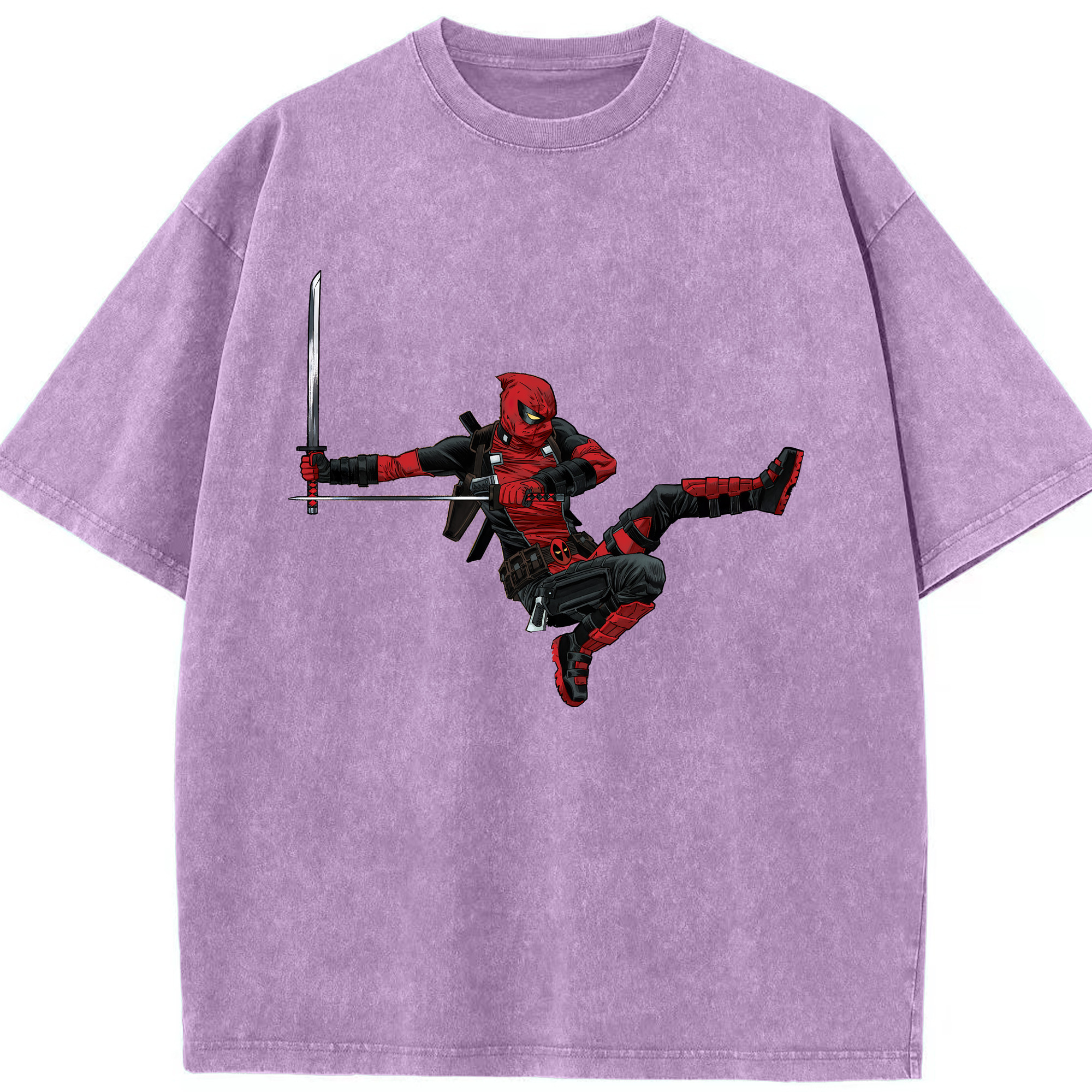 （画像用） Deadpool デッドプール 綿100% ヴィンテージ風 半袖Tシャツ（フロントプリント）