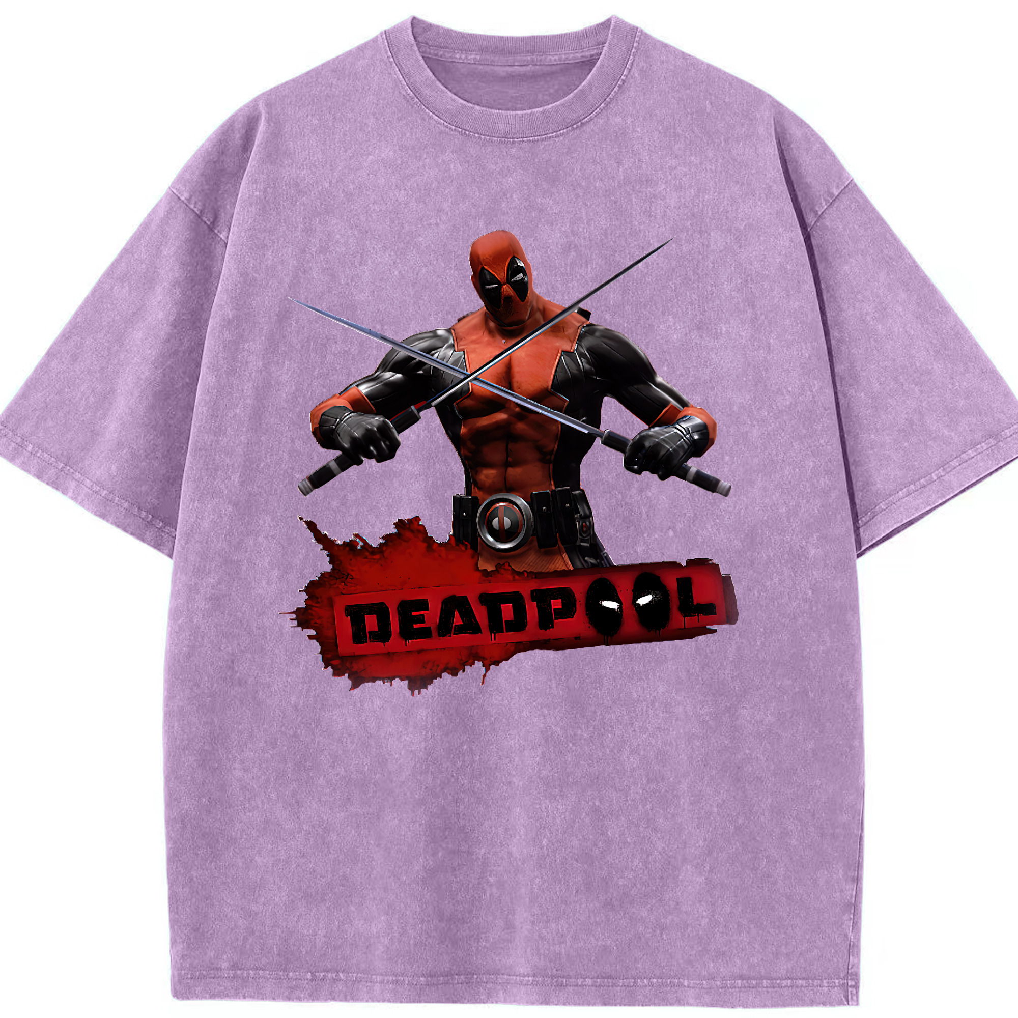 （画像用） Deadpool デッドプール 綿100% ヴィンテージ風 半袖Tシャツ（フロントプリント）