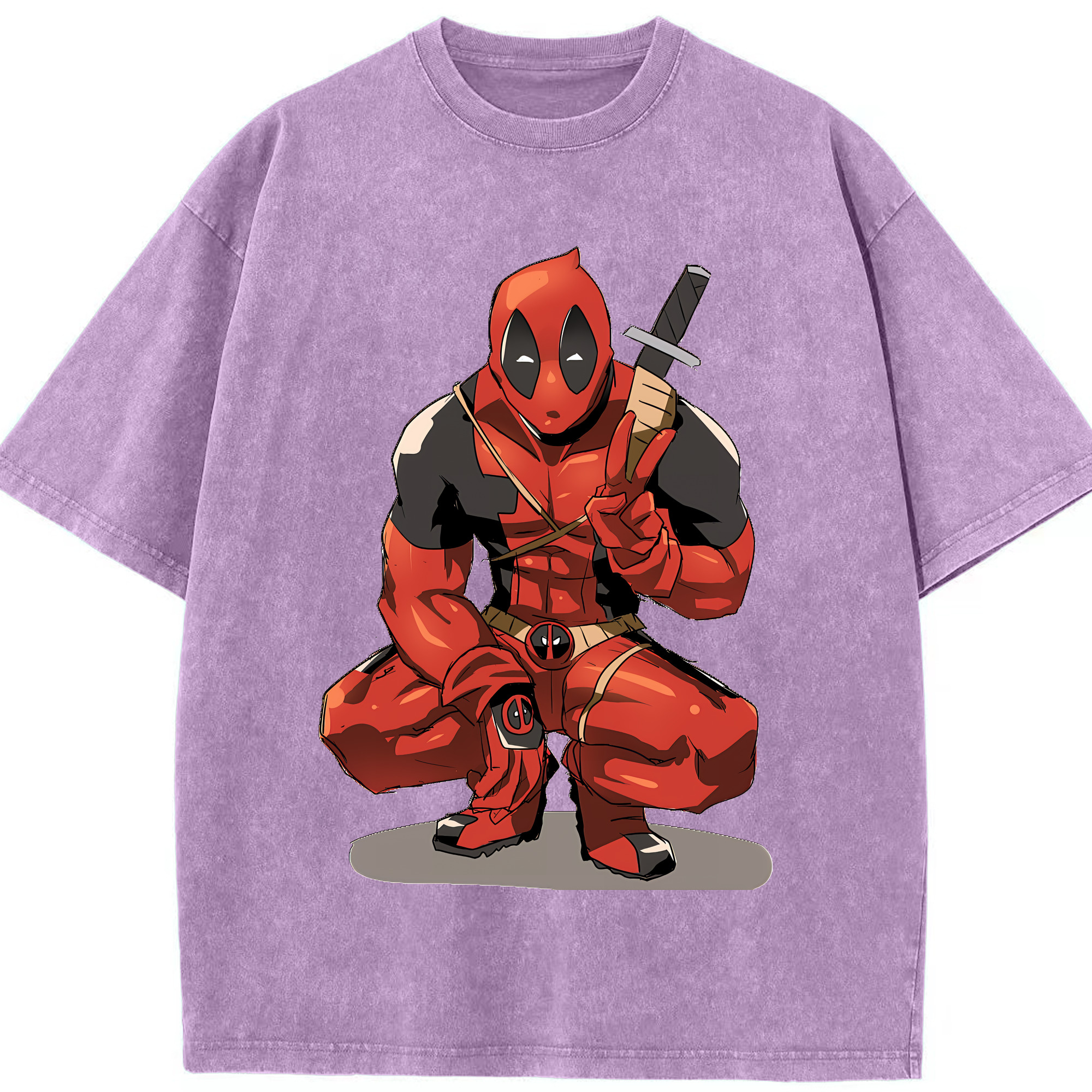 （画像用） Deadpool デッドプール 綿100% ヴィンテージ風 半袖Tシャツ（フロントプリント）
