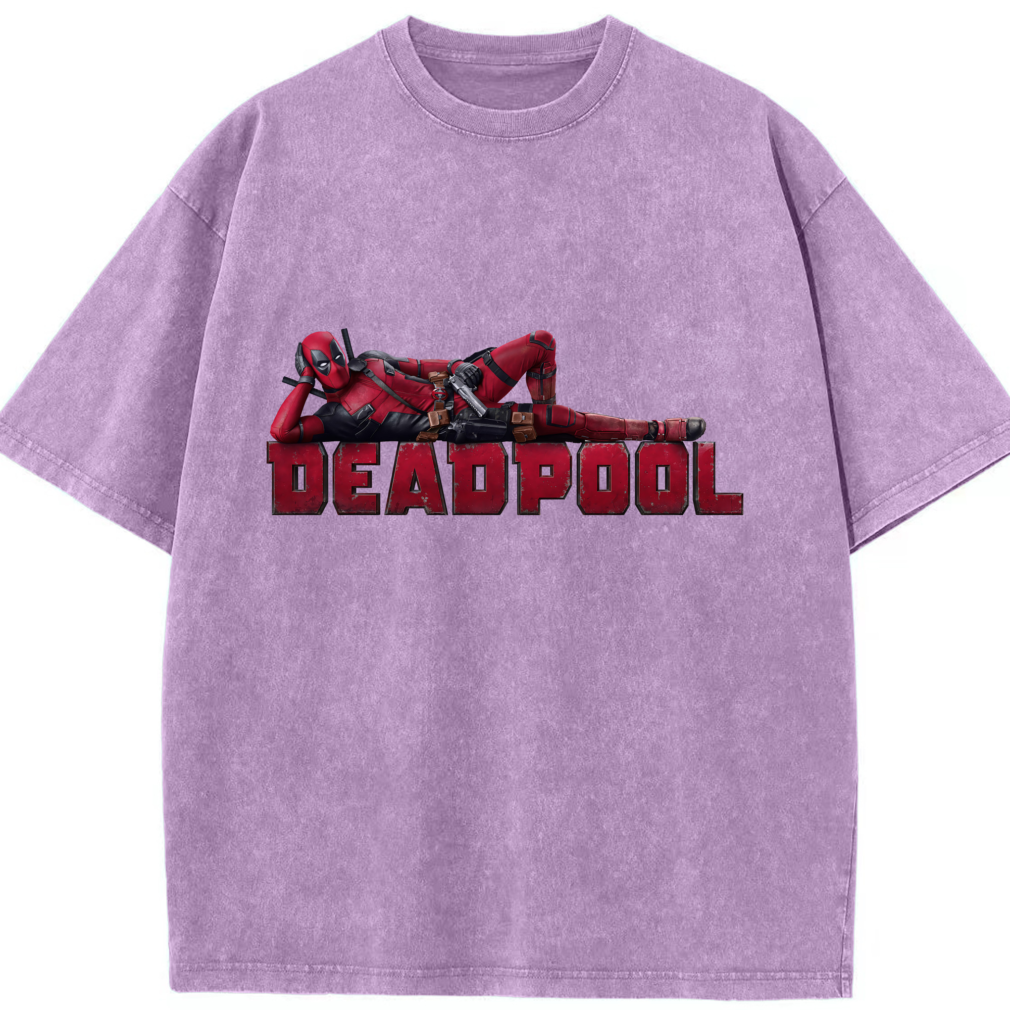 （画像用） Deadpool デッドプール 綿100% ヴィンテージ風 半袖Tシャツ（フロントプリント）