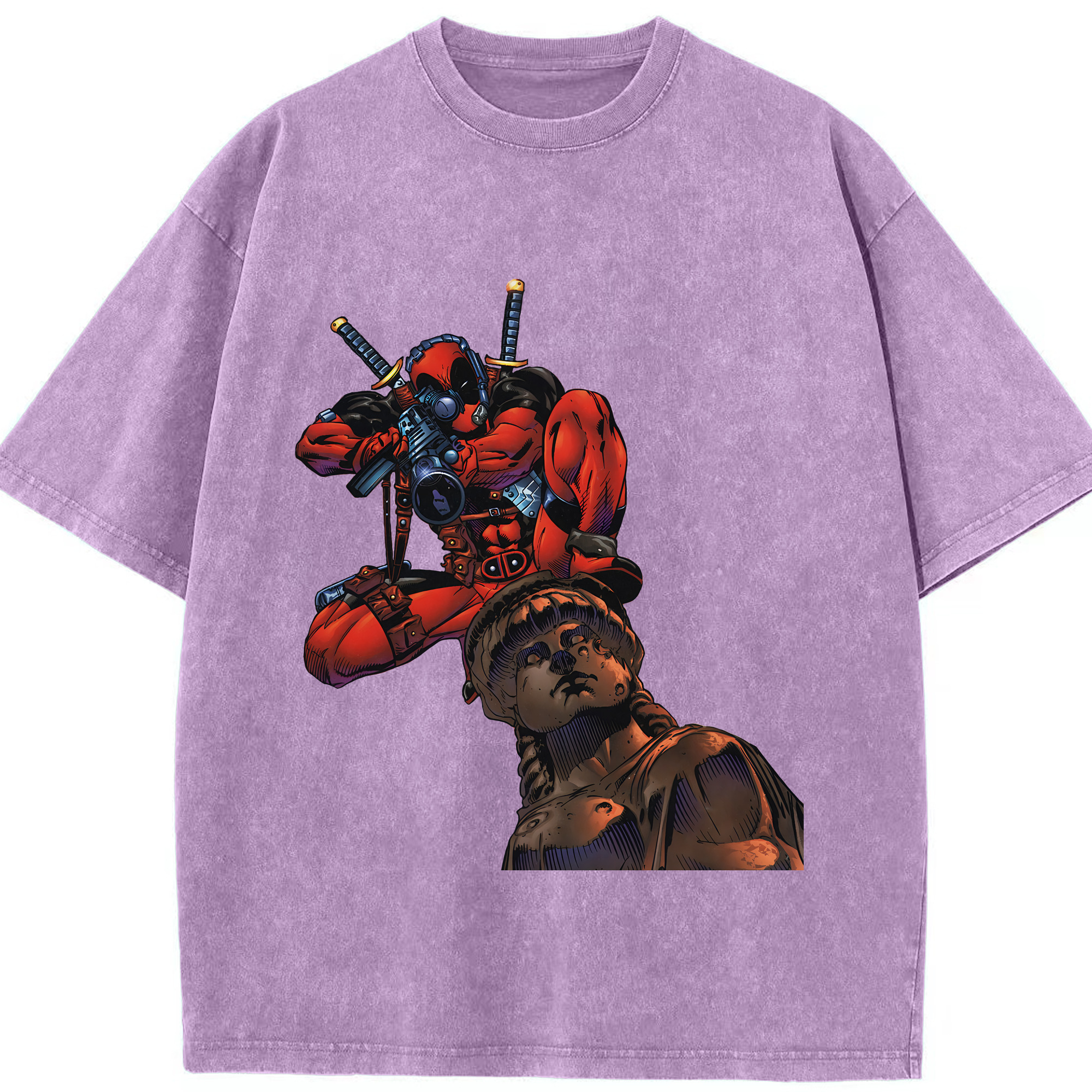 （画像用） Deadpool デッドプール 綿100% ヴィンテージ風 半袖Tシャツ（フロントプリント）