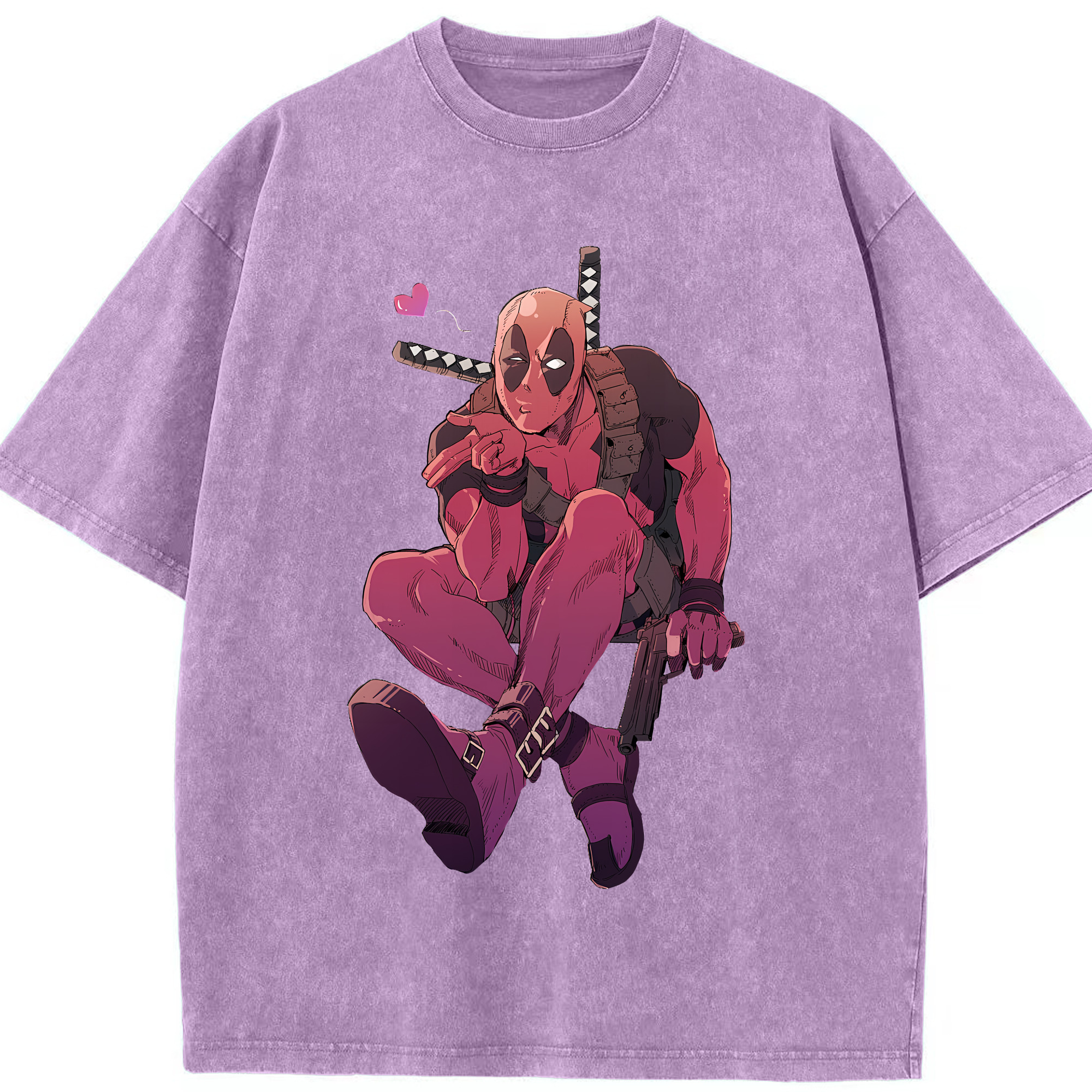 （画像用） Deadpool デッドプール 綿100% ヴィンテージ風 半袖Tシャツ（フロントプリント）