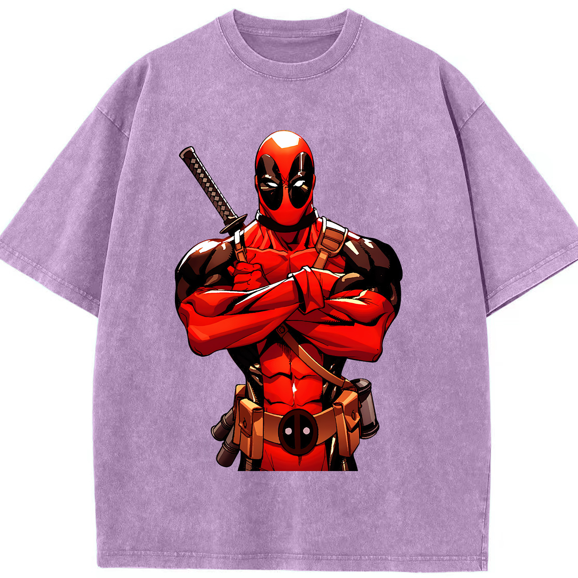 （画像用） Deadpool デッドプール 綿100% ヴィンテージ風 半袖Tシャツ（フロントプリント）