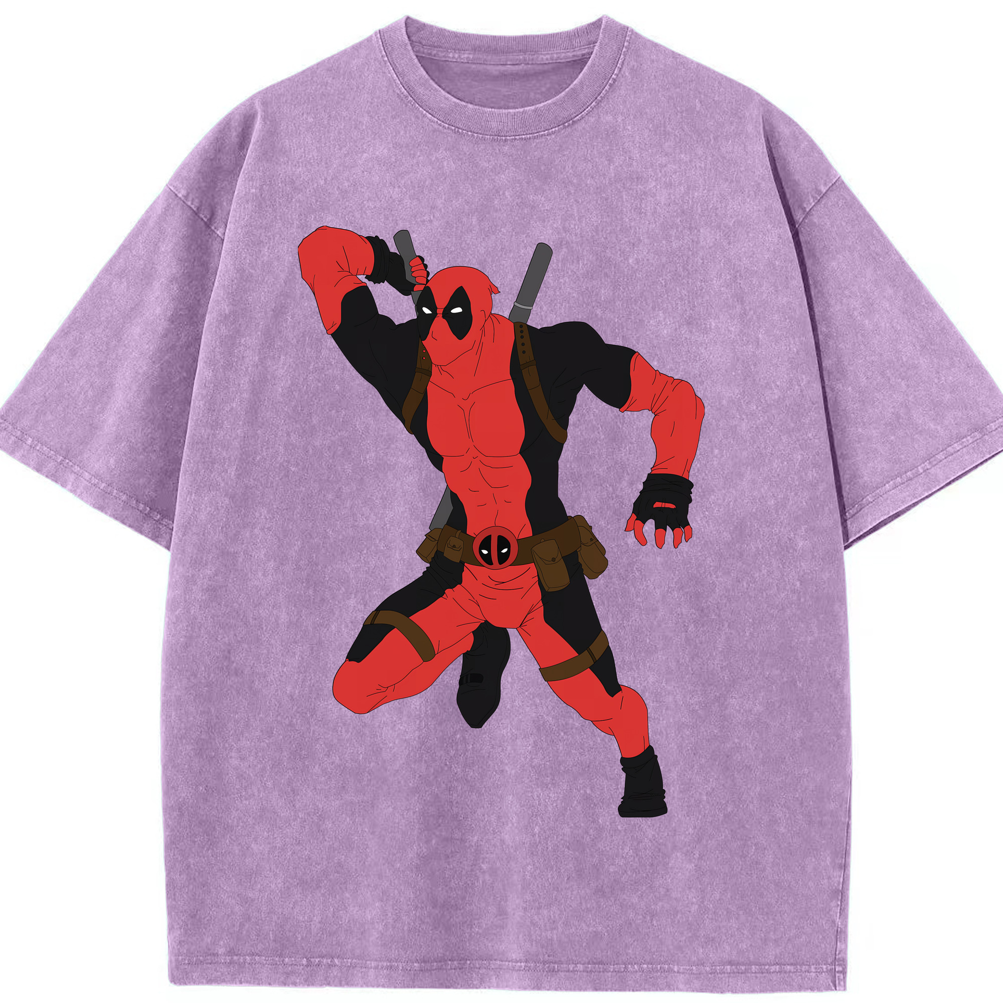 （画像用） Deadpool デッドプール 綿100% ヴィンテージ風 半袖Tシャツ（フロントプリント）