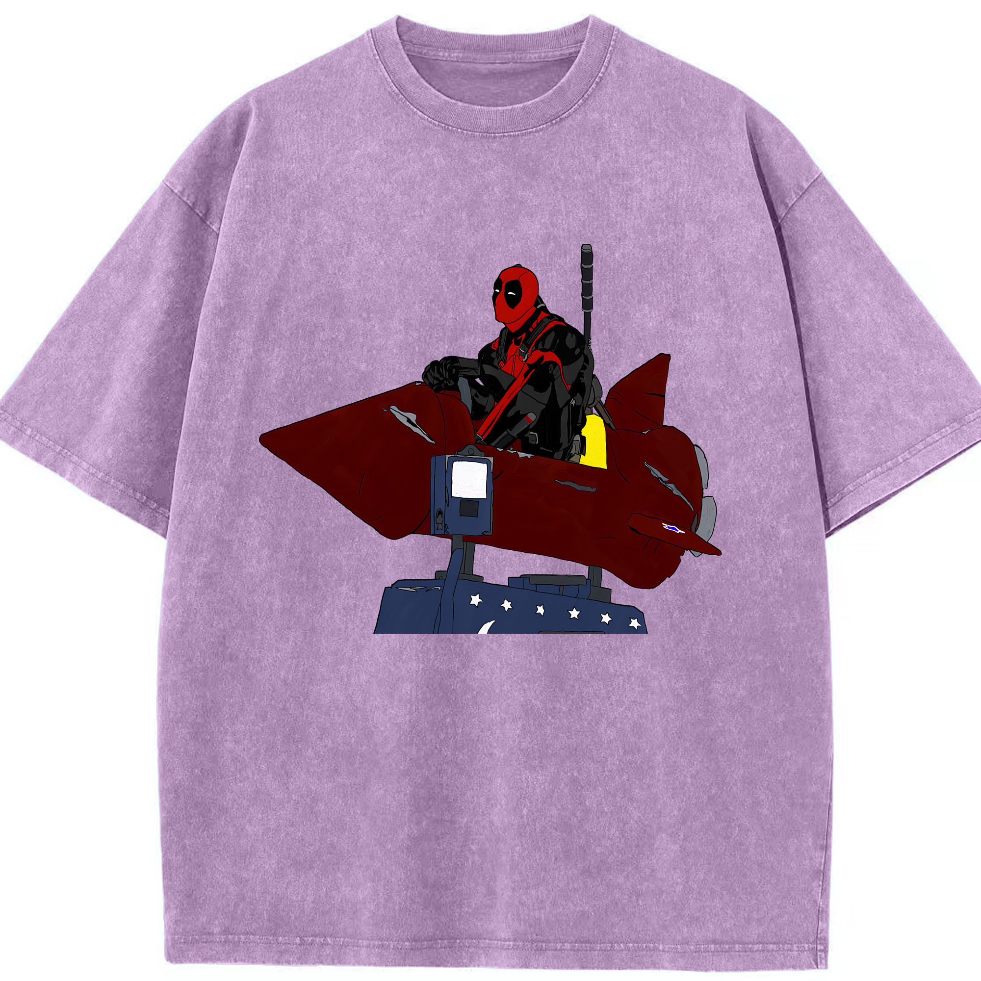 （画像用） Deadpool デッドプール 綿100% ヴィンテージ風 半袖Tシャツ（フロントプリント）