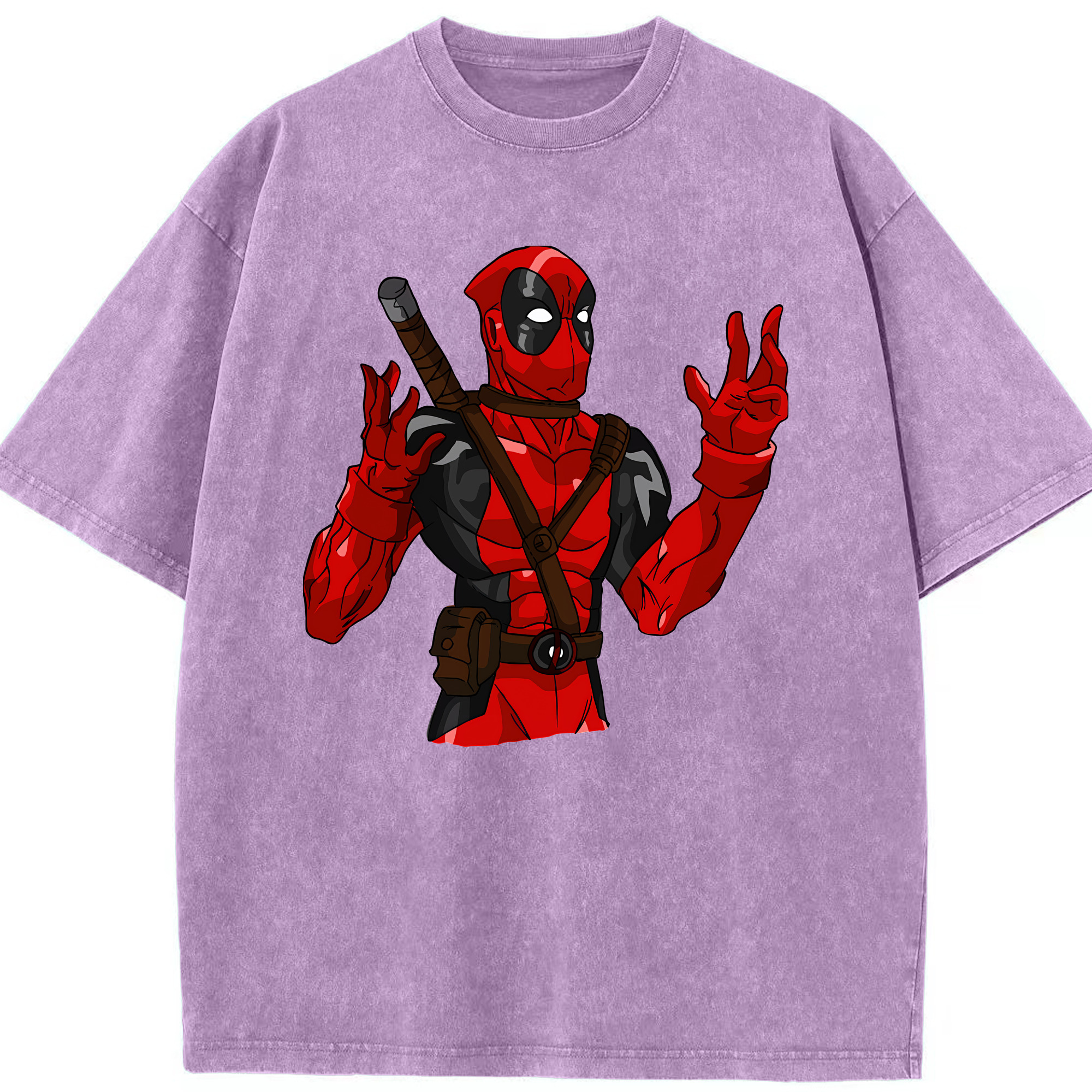 （画像用） Deadpool デッドプール 綿100% ヴィンテージ風 半袖Tシャツ（フロントプリント）