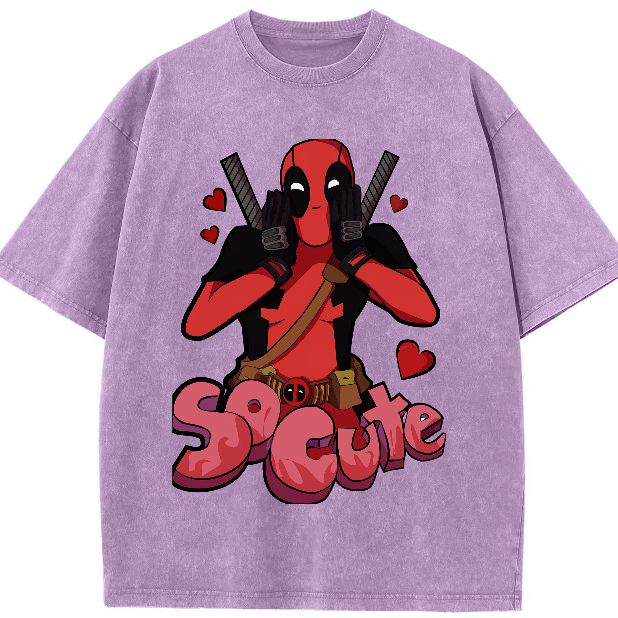 （画像用） Deadpool デッドプール 綿100% ヴィンテージ風 半袖Tシャツ（フロントプリント）