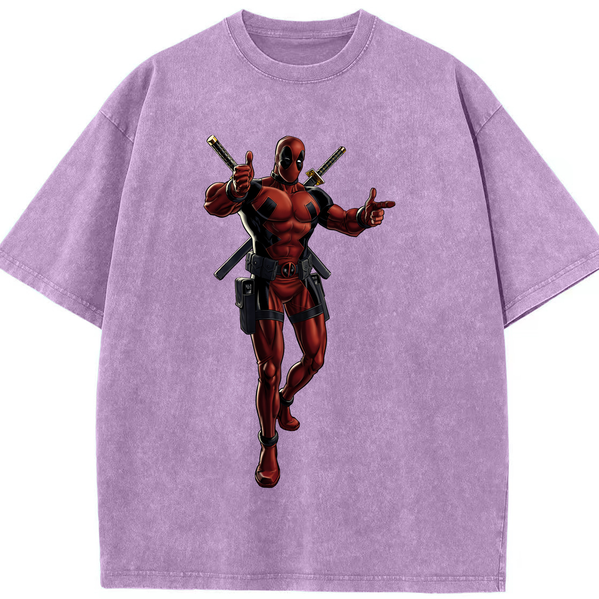 （画像用） Deadpool デッドプール 綿100% ヴィンテージ風 半袖Tシャツ（フロントプリント）