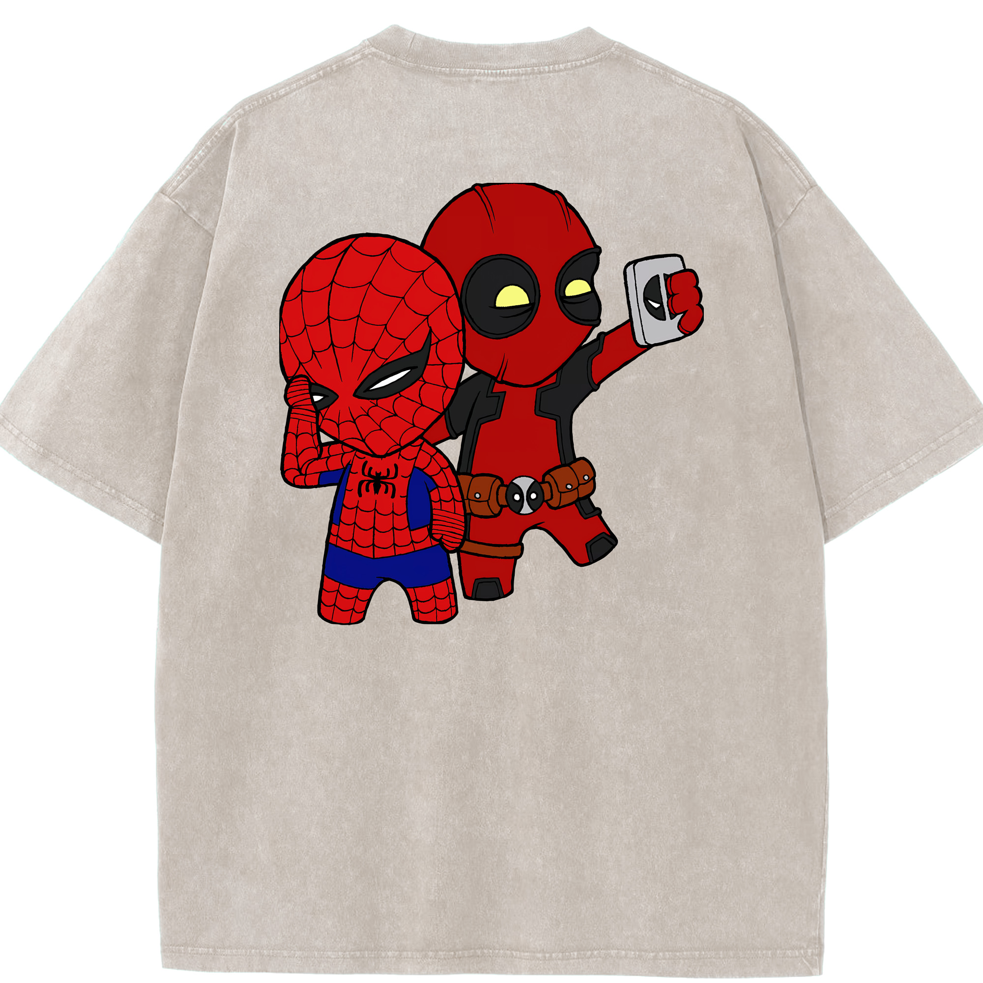 （画像用） Deadpool デッドプール 綿100% ヴィンテージ風 半袖Tシャツ（背面プリント）