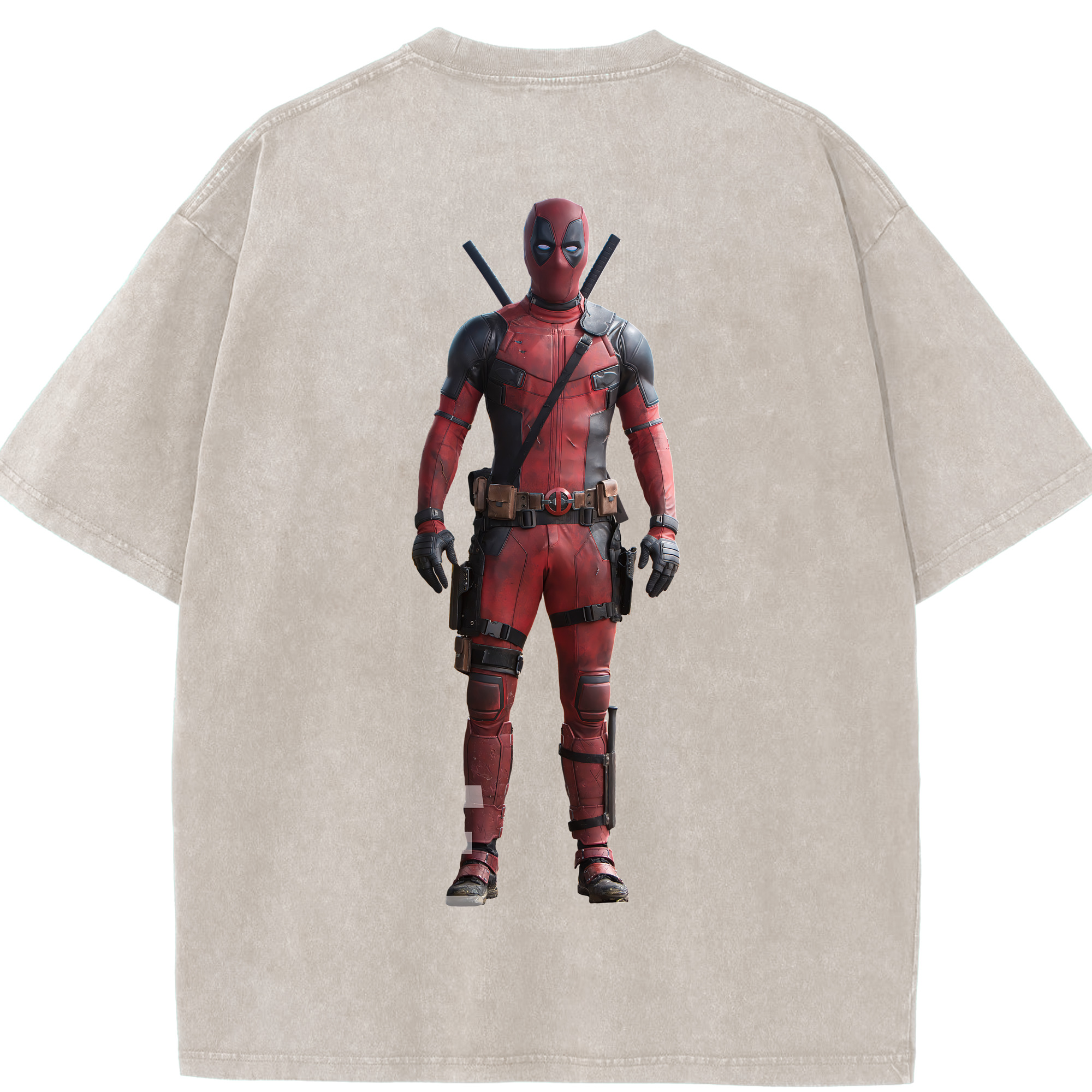 （画像用） Deadpool デッドプール 綿100% ヴィンテージ風 半袖Tシャツ（背面プリント）
