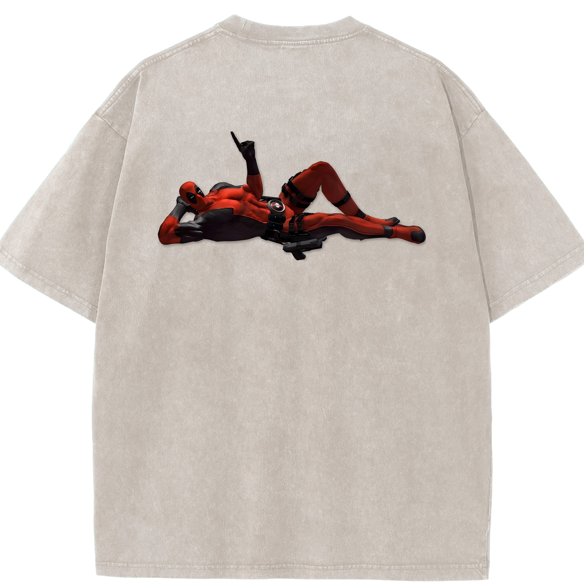 （画像用） Deadpool デッドプール 綿100% ヴィンテージ風 半袖Tシャツ（背面プリント）