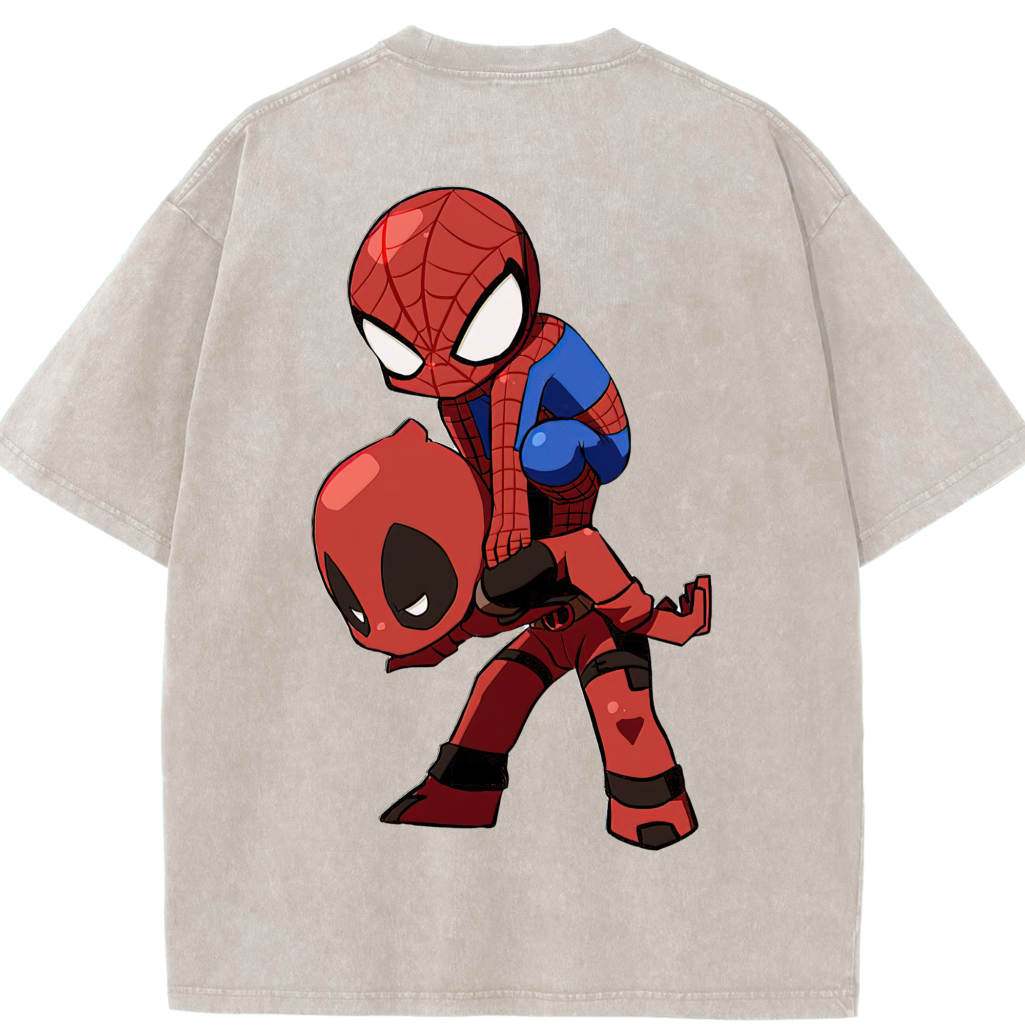 （画像用） Deadpool デッドプール 綿100% ヴィンテージ風 半袖Tシャツ（背面プリント）