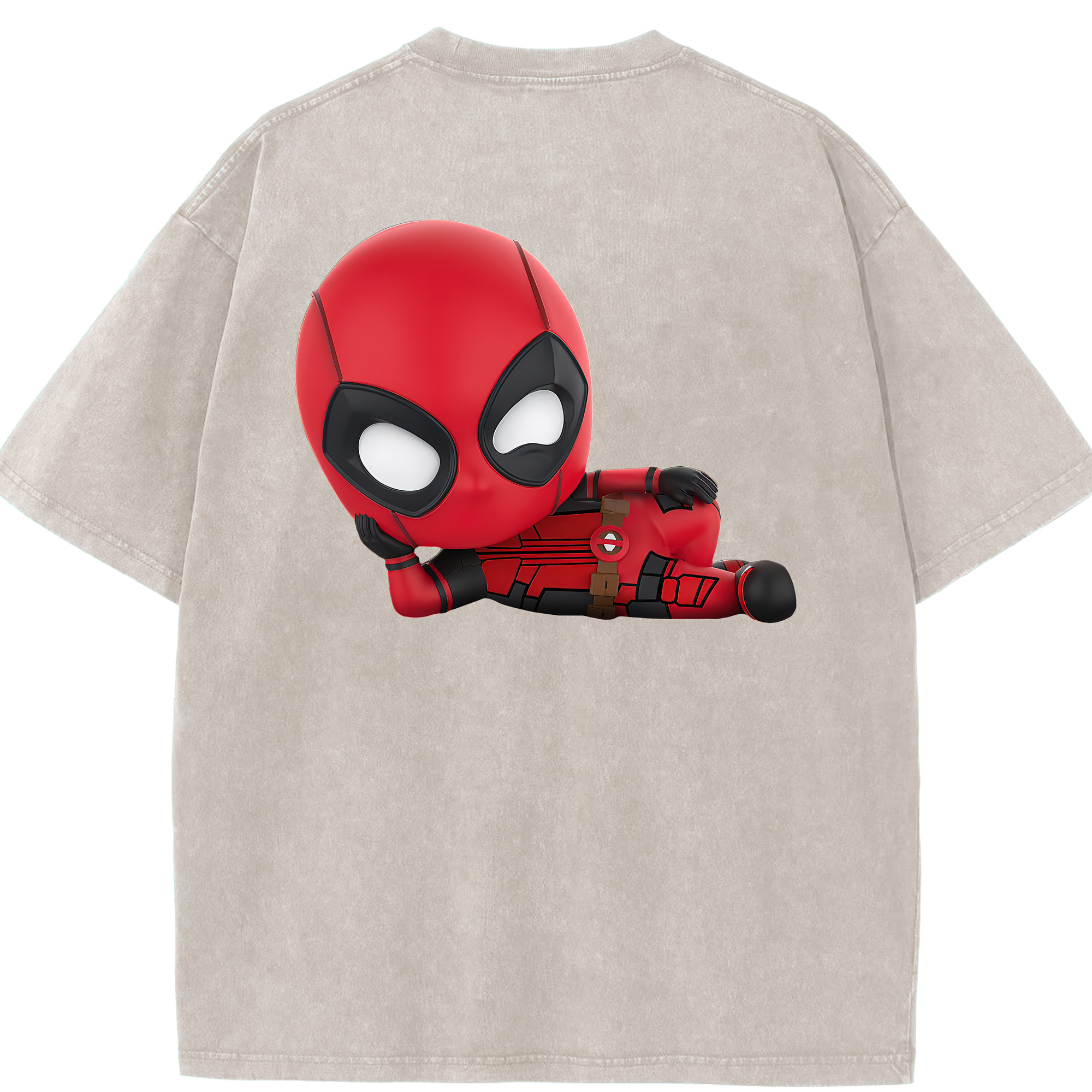 （画像用） Deadpool デッドプール 綿100% ヴィンテージ風 半袖Tシャツ（背面プリント）