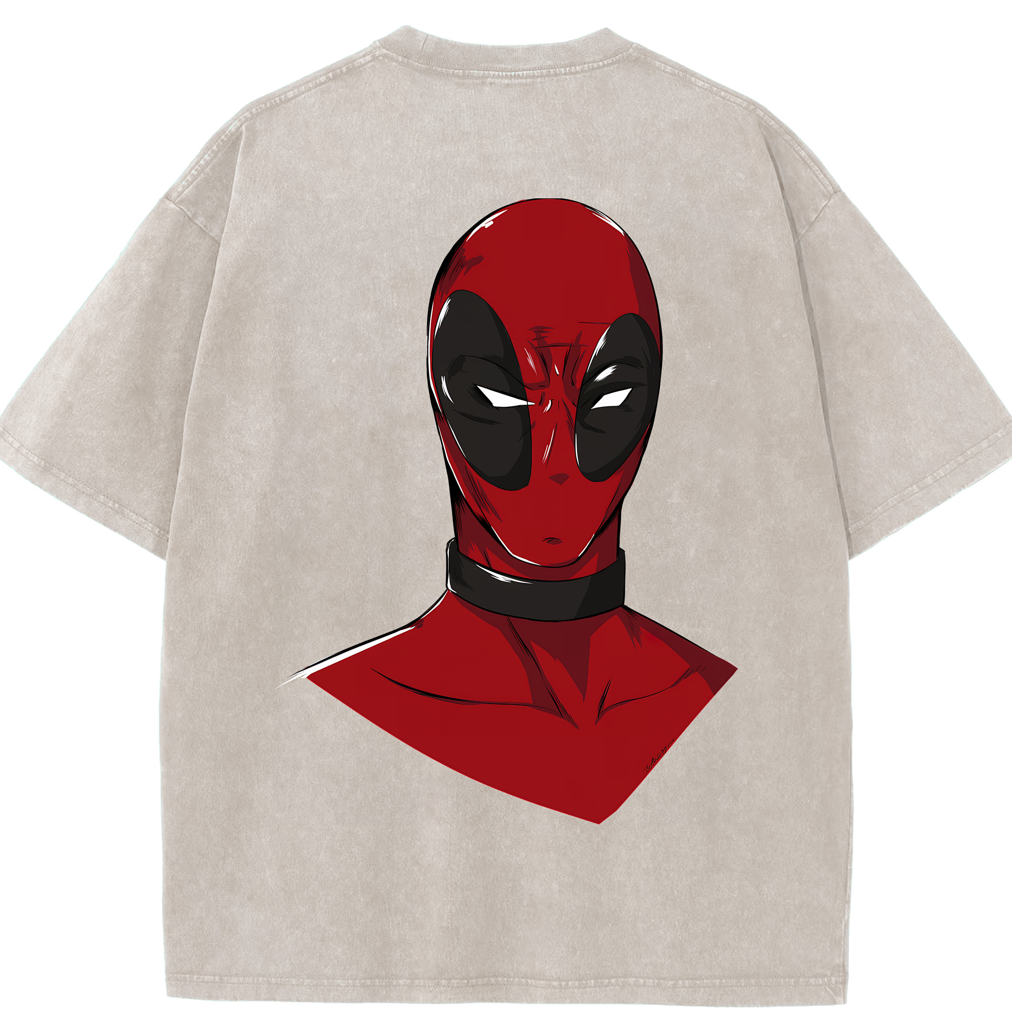 （画像用） Deadpool デッドプール 綿100% ヴィンテージ風 半袖Tシャツ（背面プリント）