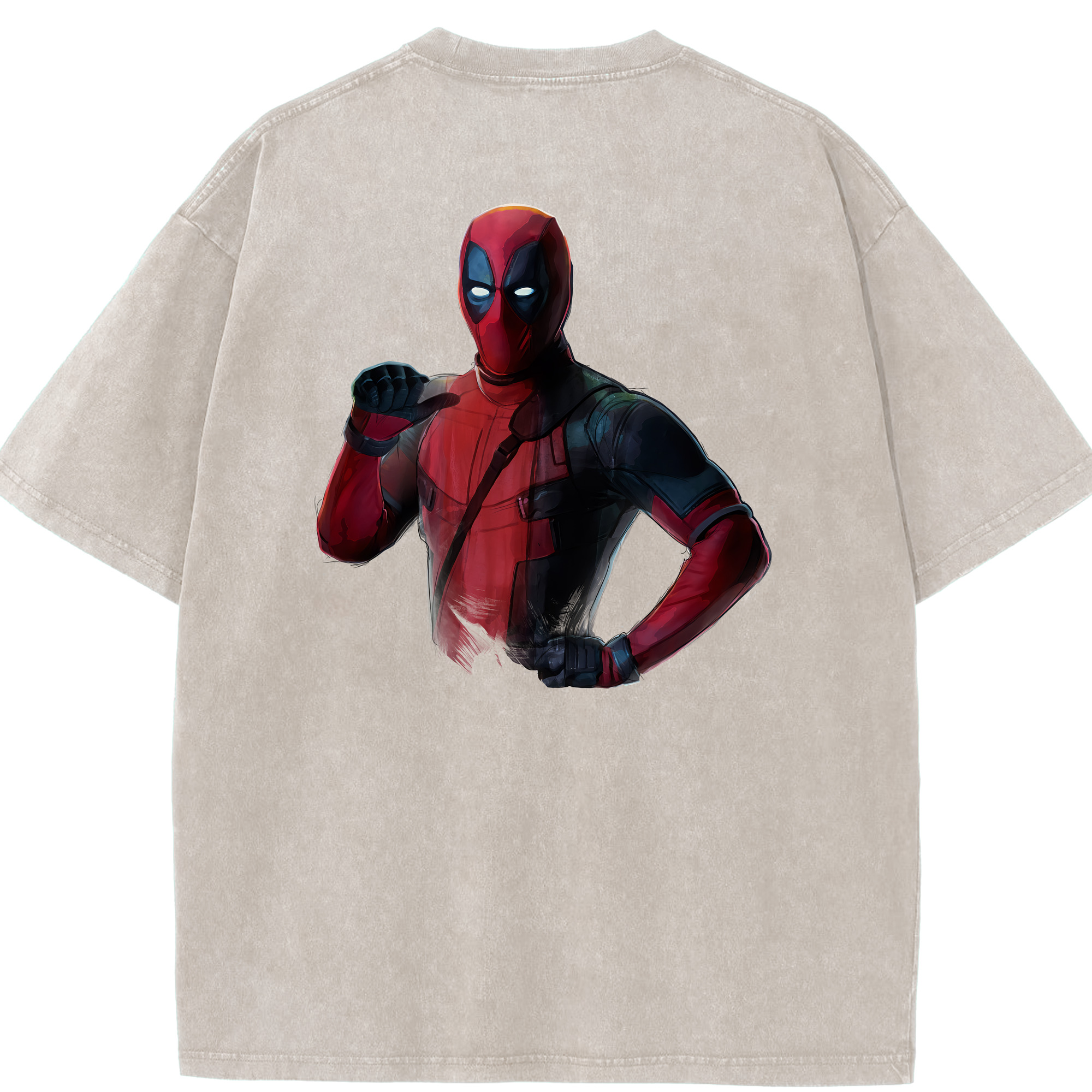 （画像用） Deadpool デッドプール 綿100% ヴィンテージ風 半袖Tシャツ（背面プリント）
