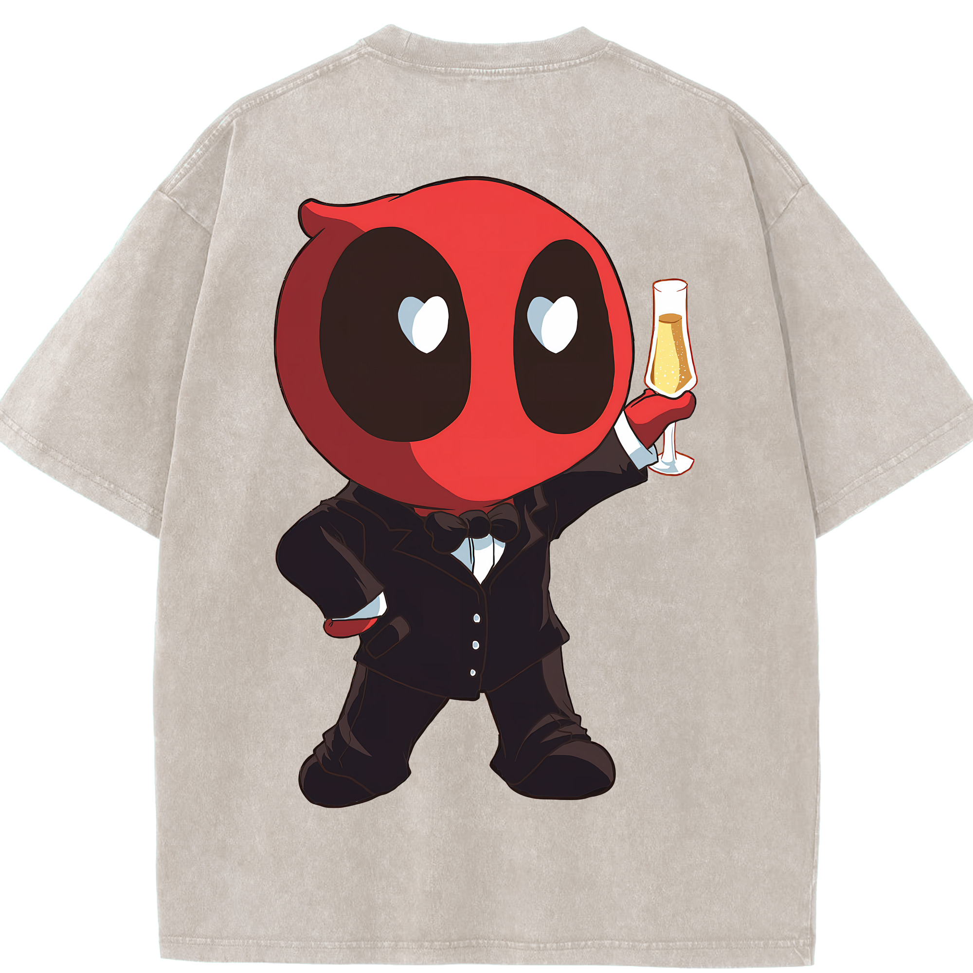 （画像用） Deadpool デッドプール 綿100% ヴィンテージ風 半袖Tシャツ（背面プリント）