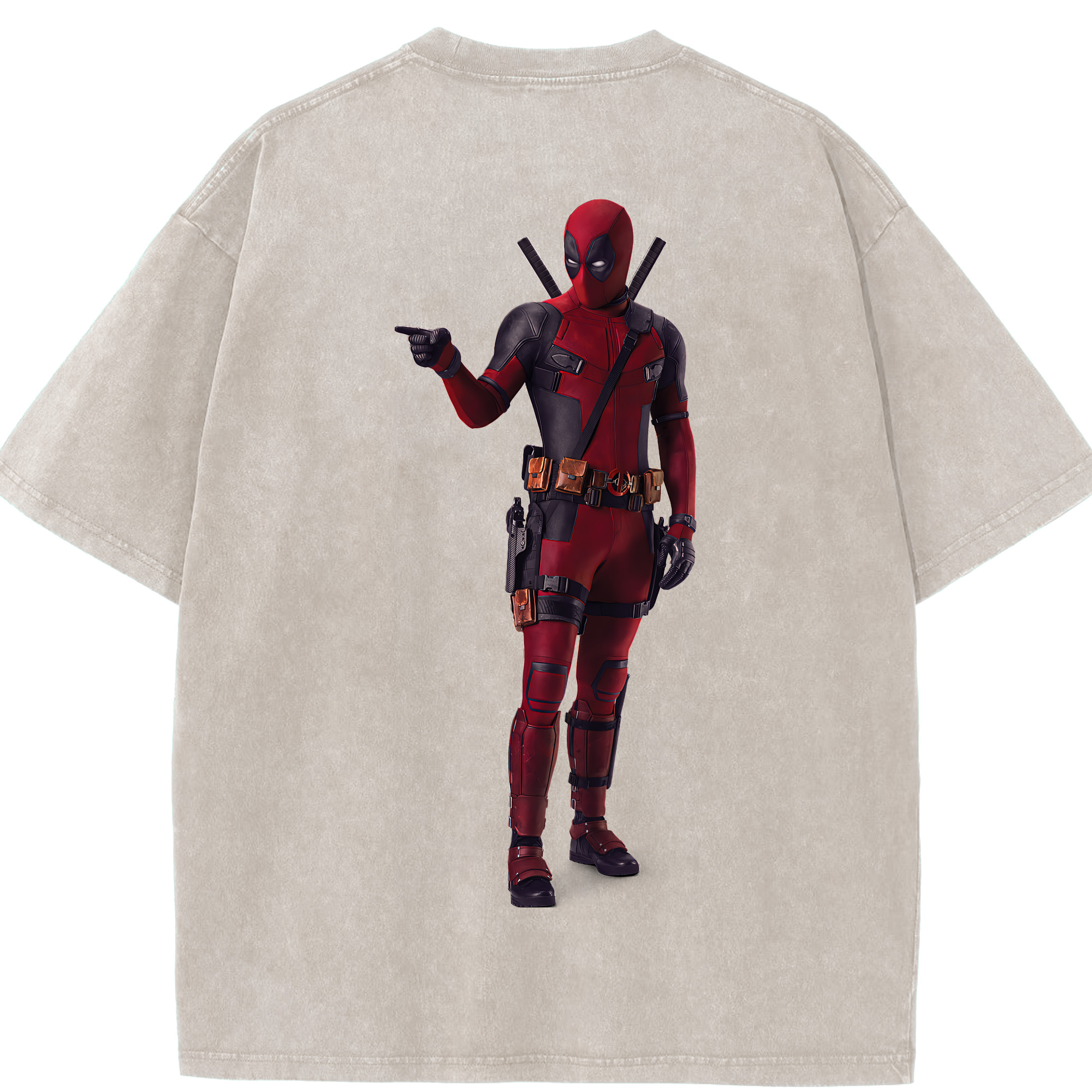 （画像用） Deadpool デッドプール 綿100% ヴィンテージ風 半袖Tシャツ（背面プリント）