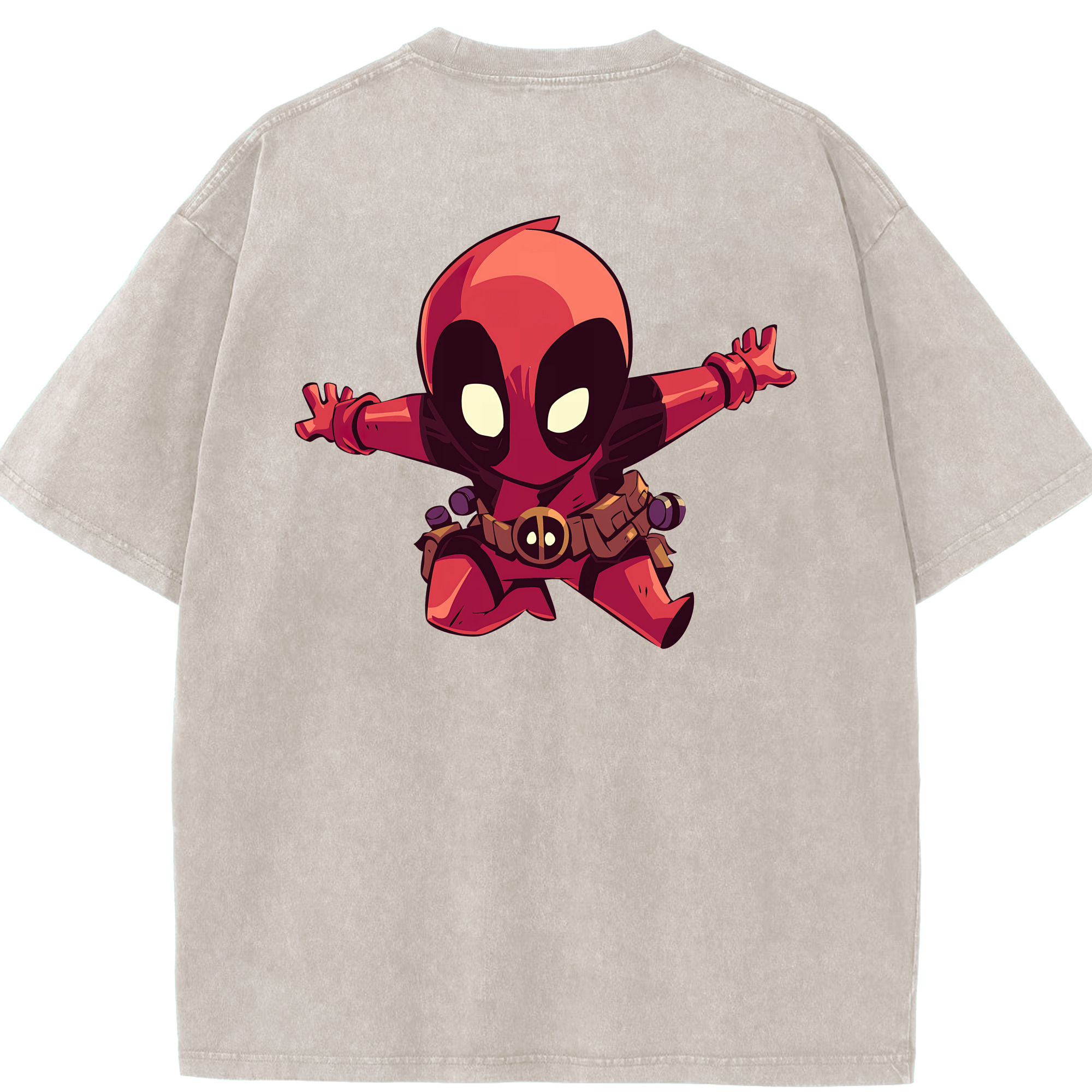 （画像用） Deadpool デッドプール 綿100% ヴィンテージ風 半袖Tシャツ（背面プリント）