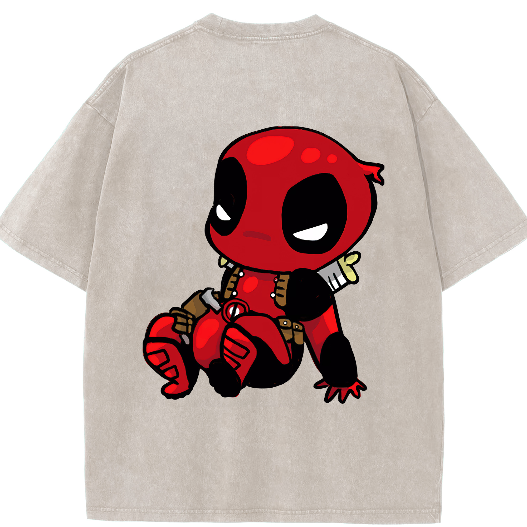 （画像用） Deadpool デッドプール 綿100% ヴィンテージ風 半袖Tシャツ（背面プリント）