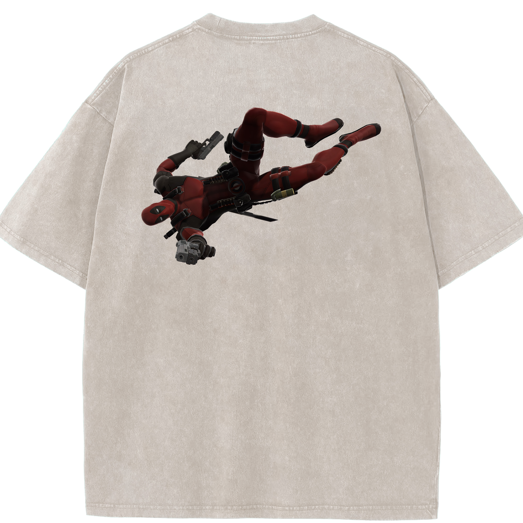 （画像用） Deadpool デッドプール 綿100% ヴィンテージ風 半袖Tシャツ（背面プリント）